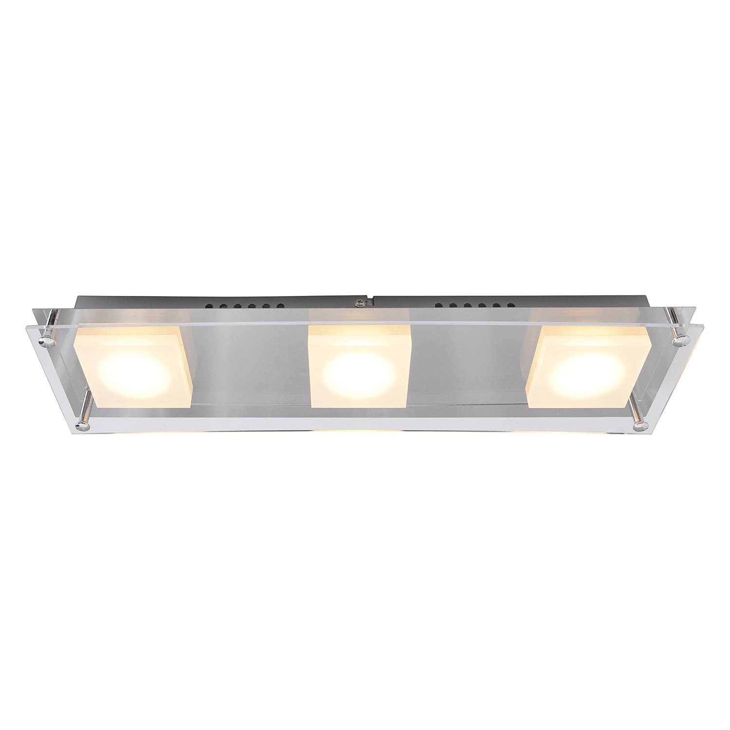 Square Shine II LED Ceiling Light 3-Flame Silver