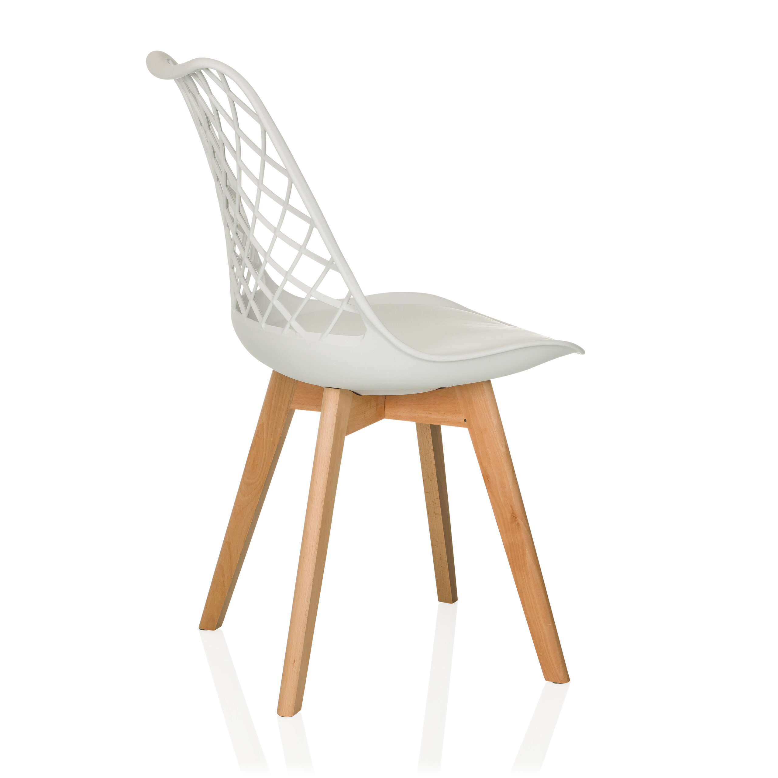 Visitor chair / Shell chair SCANDI HOL Plastic white hjh LIVING