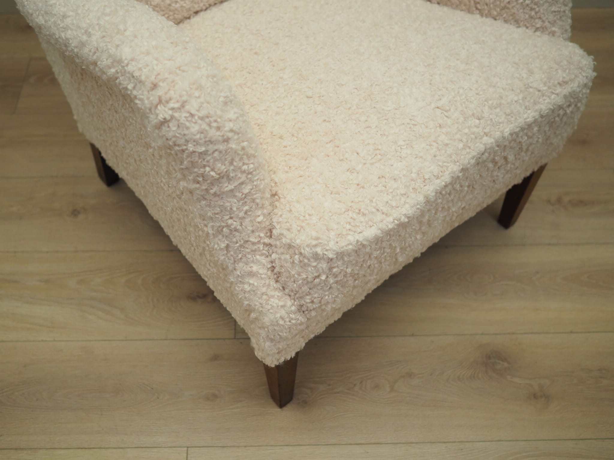 Sessel Textil Holz Creme 1960er Jahre