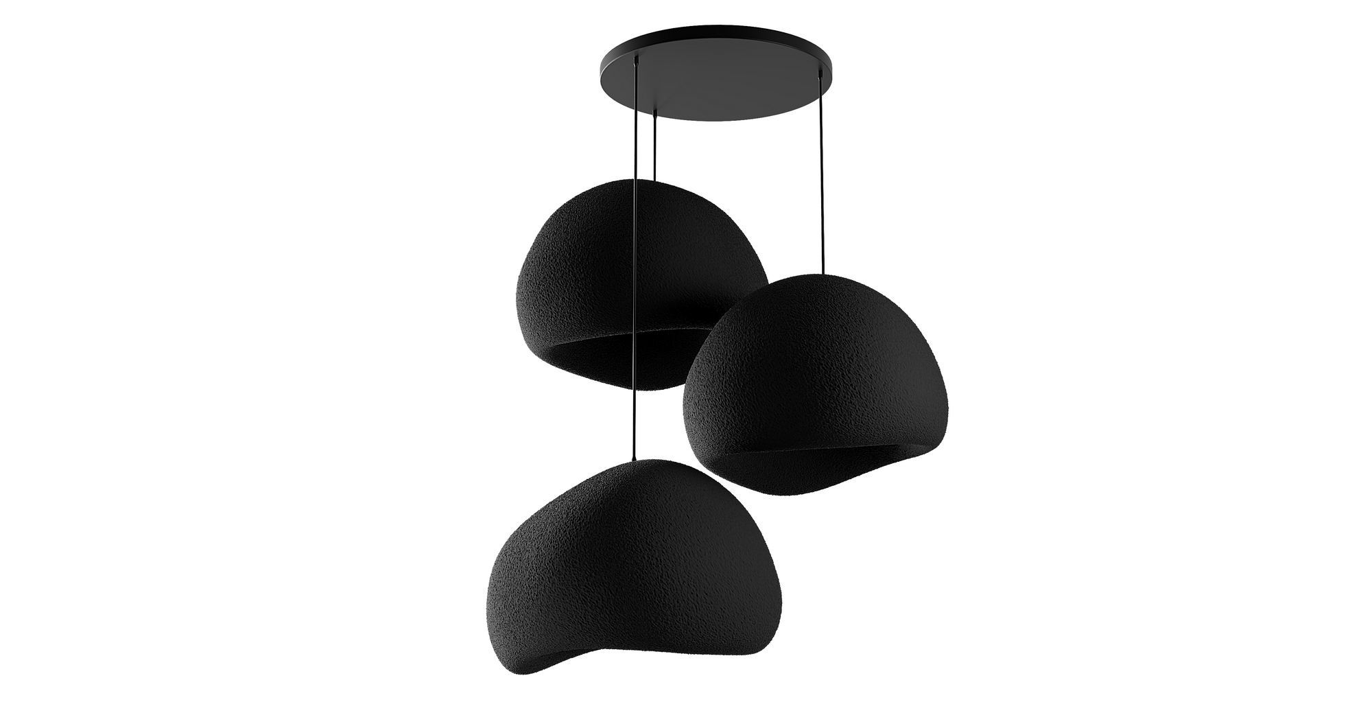 3-Flammig Wabi Sabi Claylights Pendelleuchte Schwarz