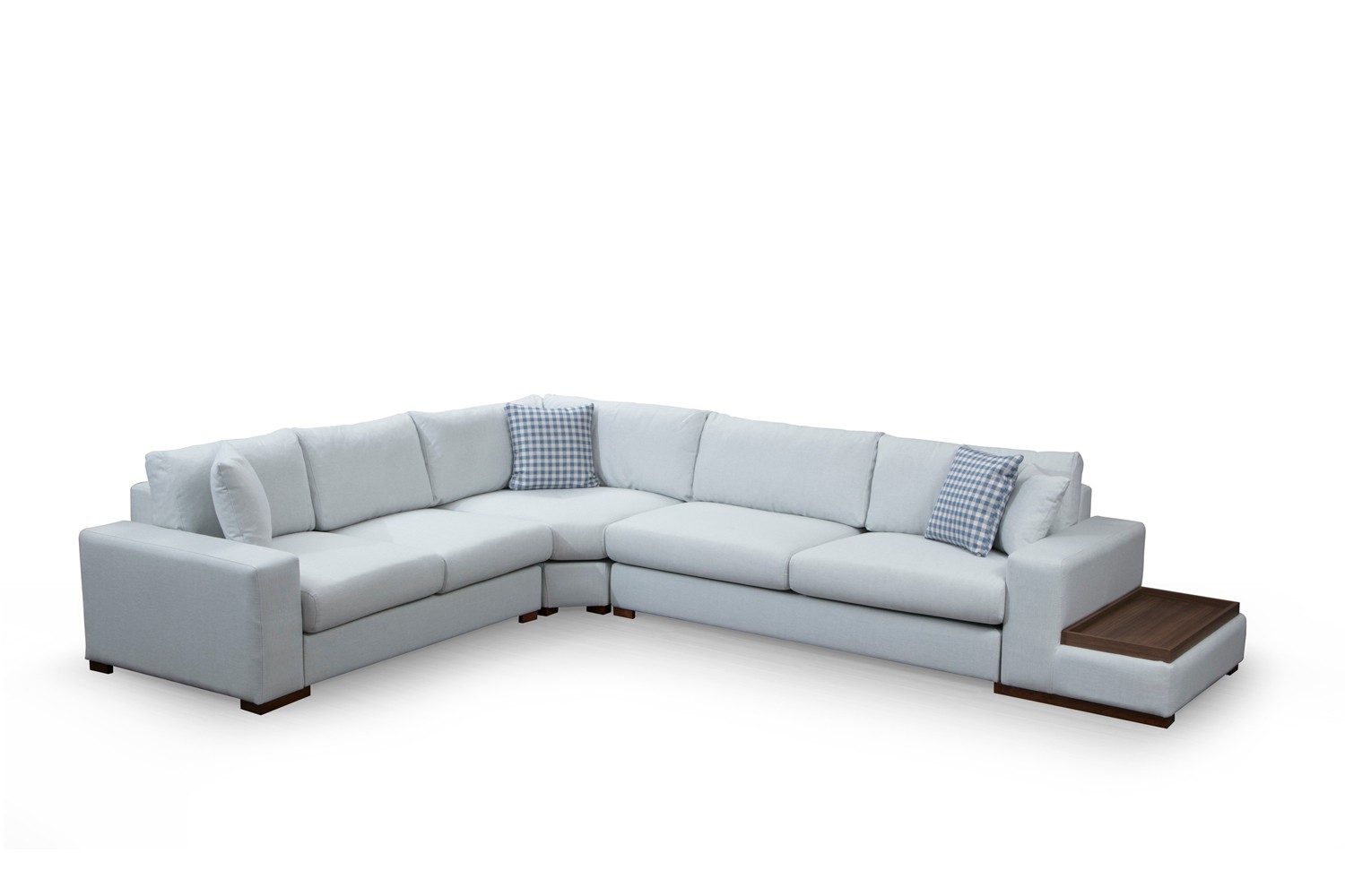 Ecksofa Textil Weiß