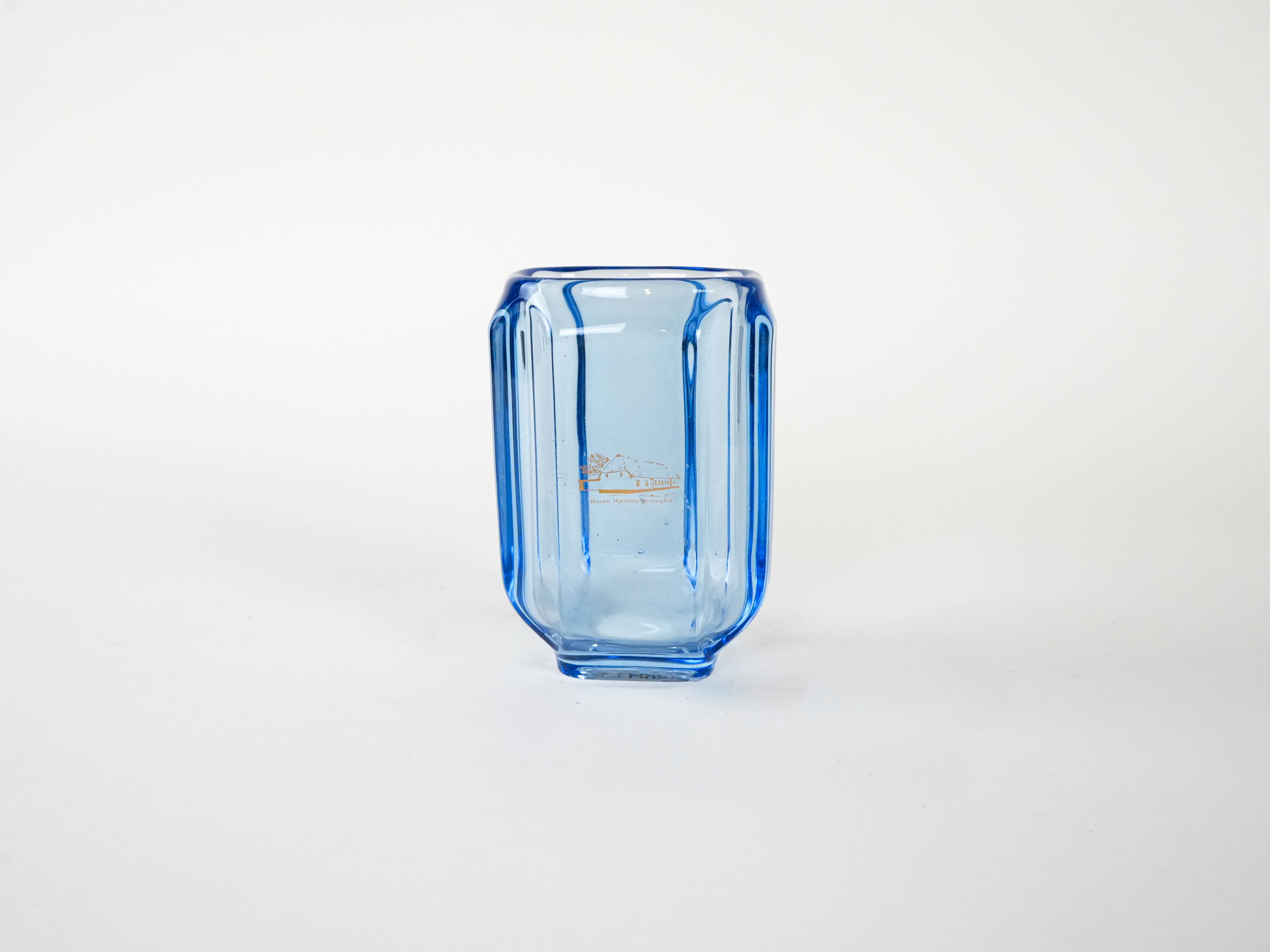 Blaue Glasvase 1960er Jahre