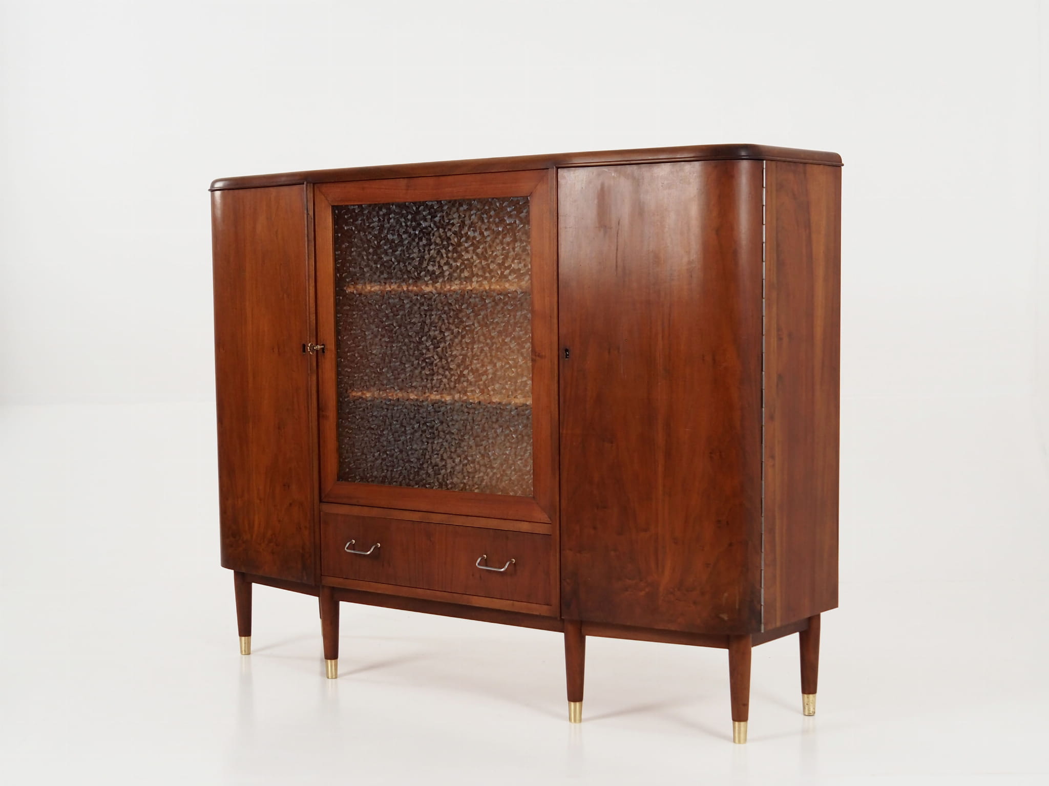 Highboard Walnussholz Braun 1960er Jahre