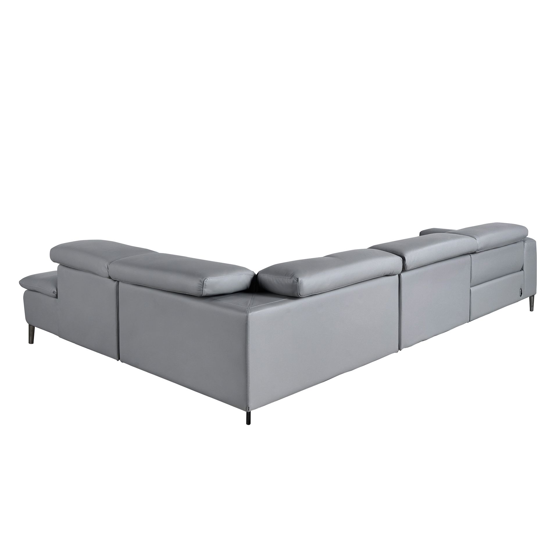 Sofa Récamiere Rechts Leder Grau