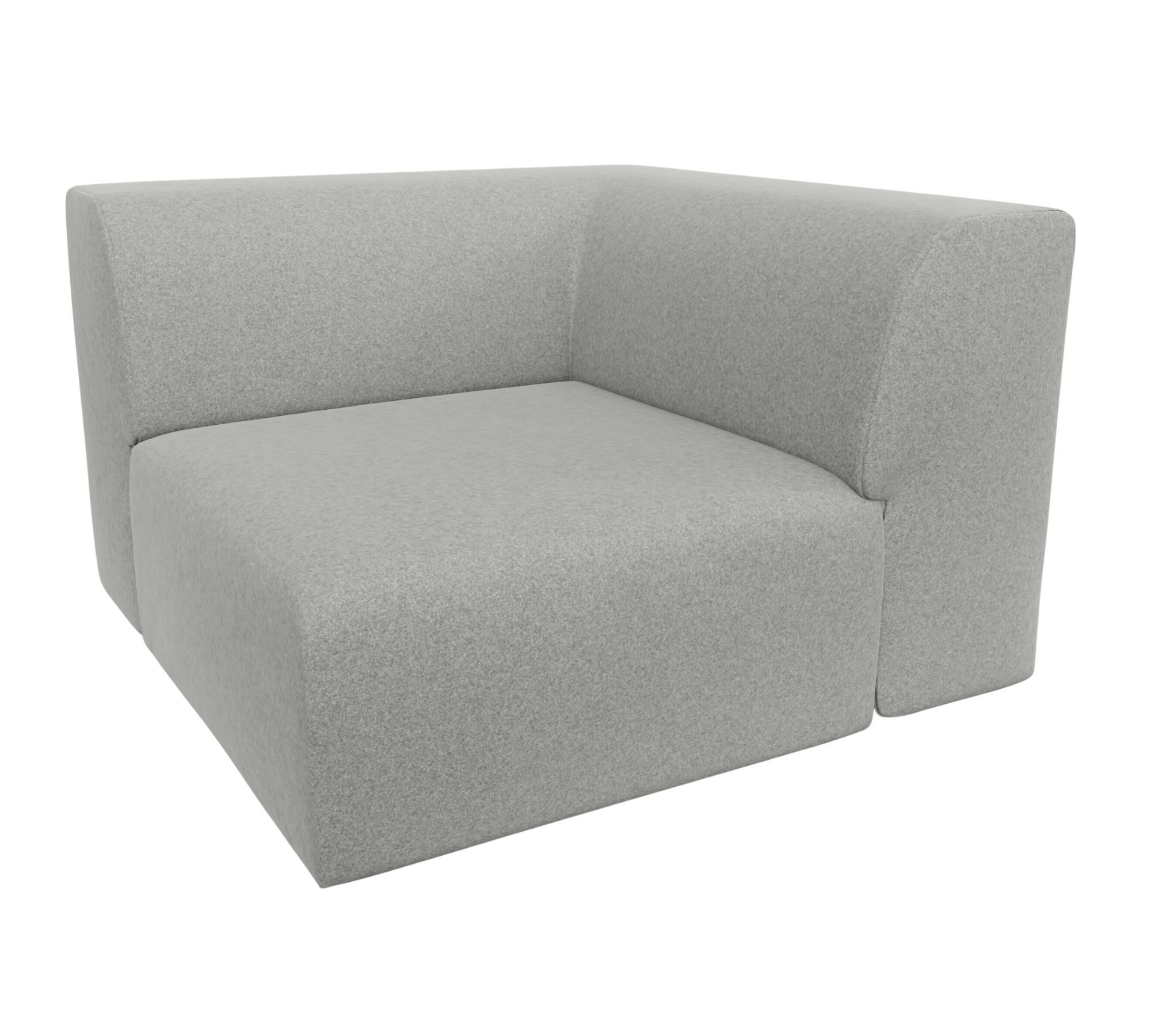 Pyllow Sofa1-Sitzer Eckmodul Vegane Wolle Lichtgrau
