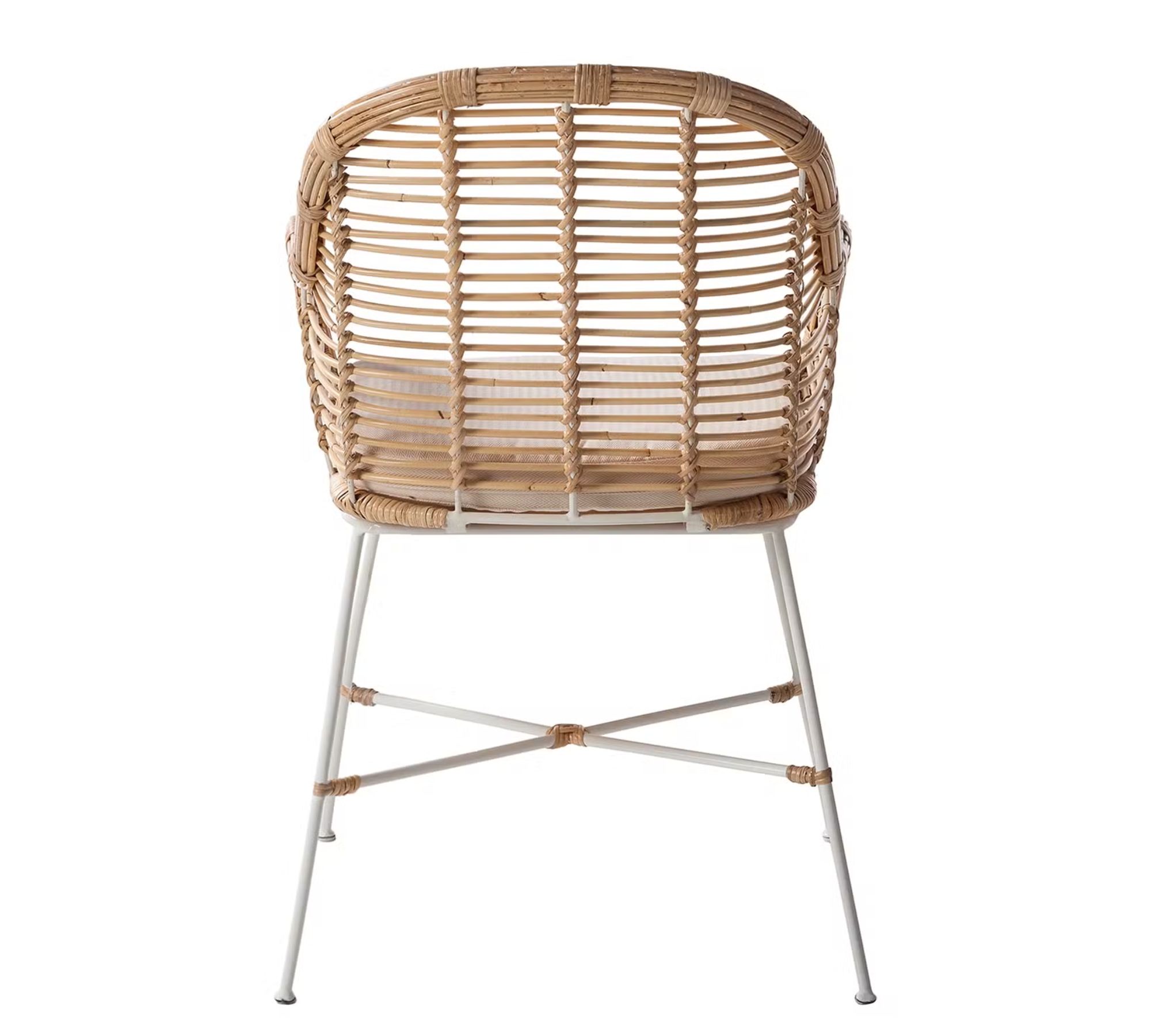 Armchair with seat cushion Rattan Brown