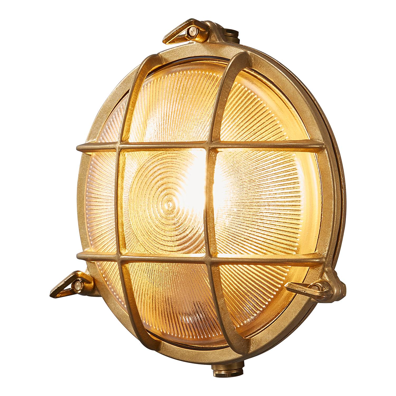 1-Flammig Wandleuchte Polperro Klarglas Messing