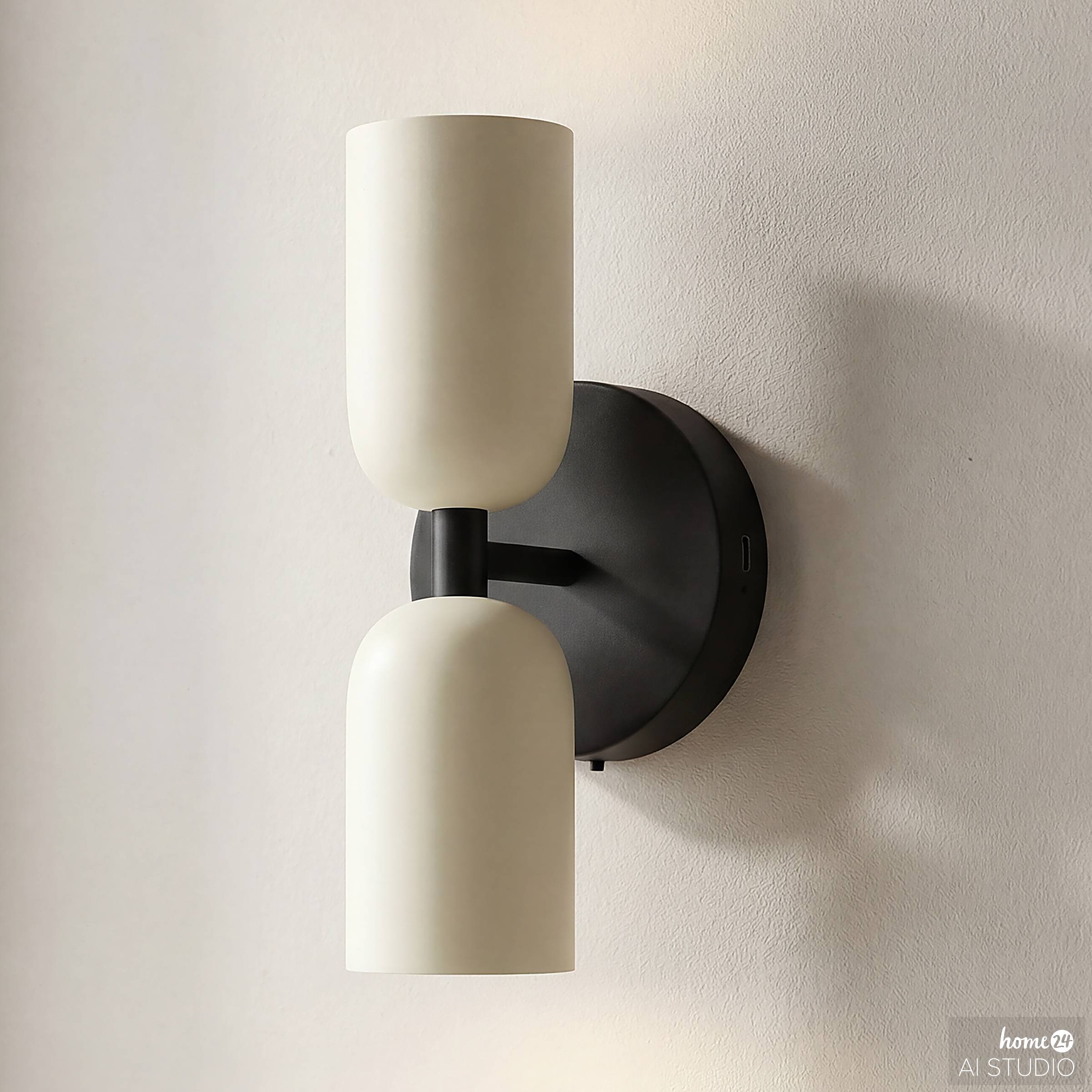 Nimi Akku-Wandleuchte 3-Stufen-Dimmer Creme Schwarz