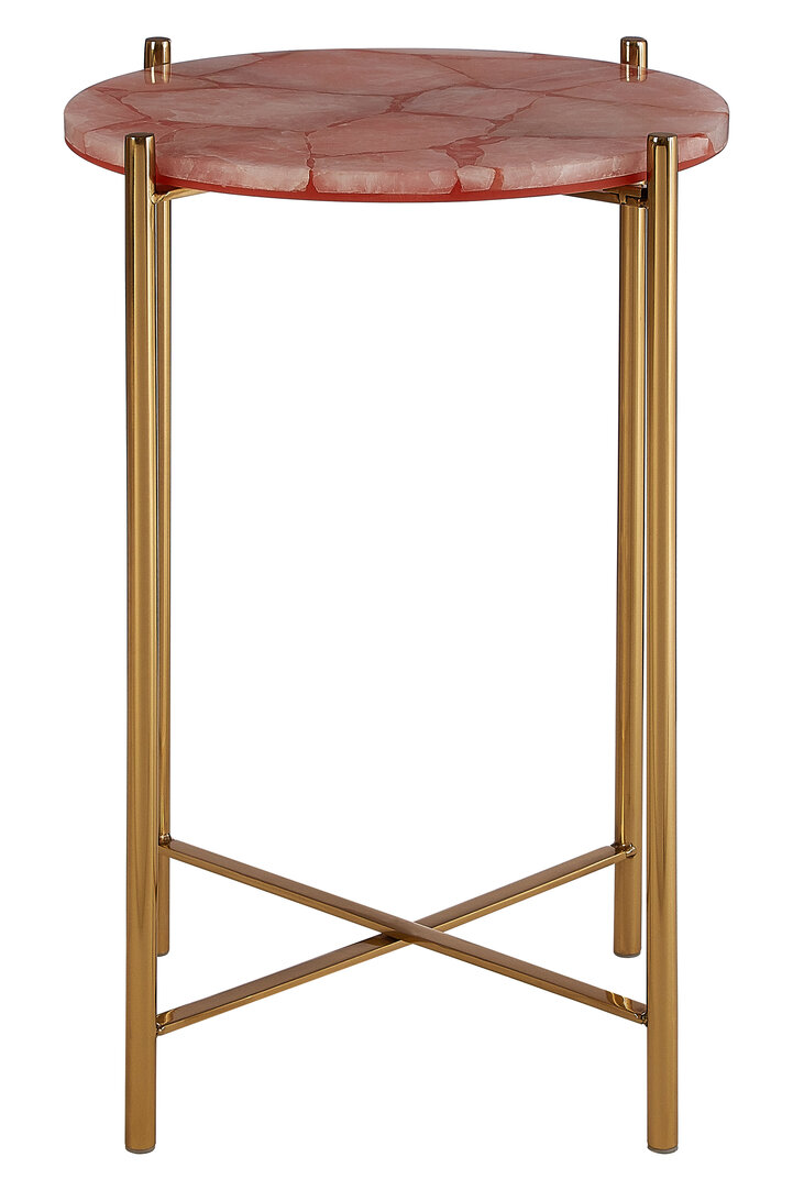 Corra Gold Finish Spiegelplatte Beistelltisch
