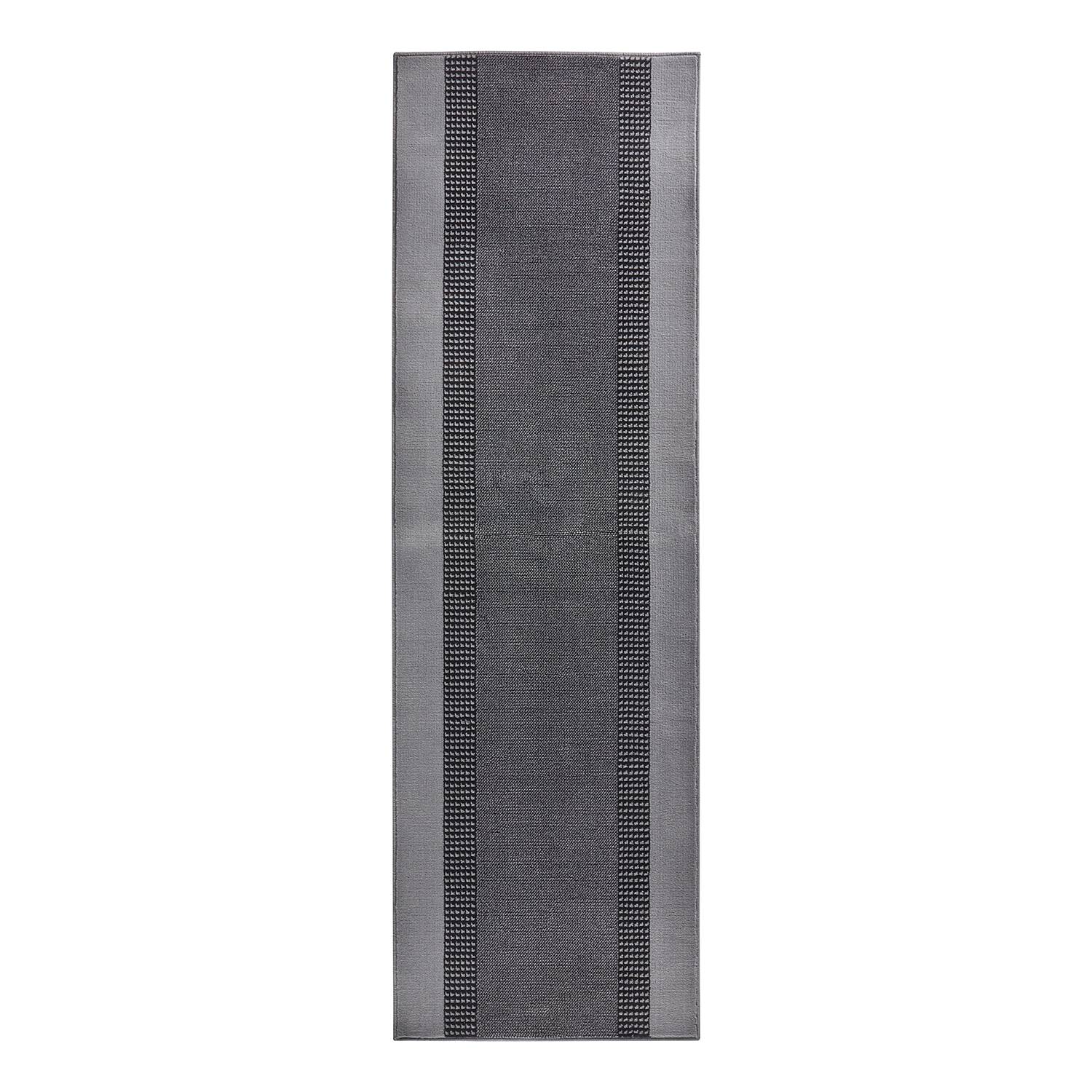 Band Läufer Kunstfaser Grau 80 x 200 cm