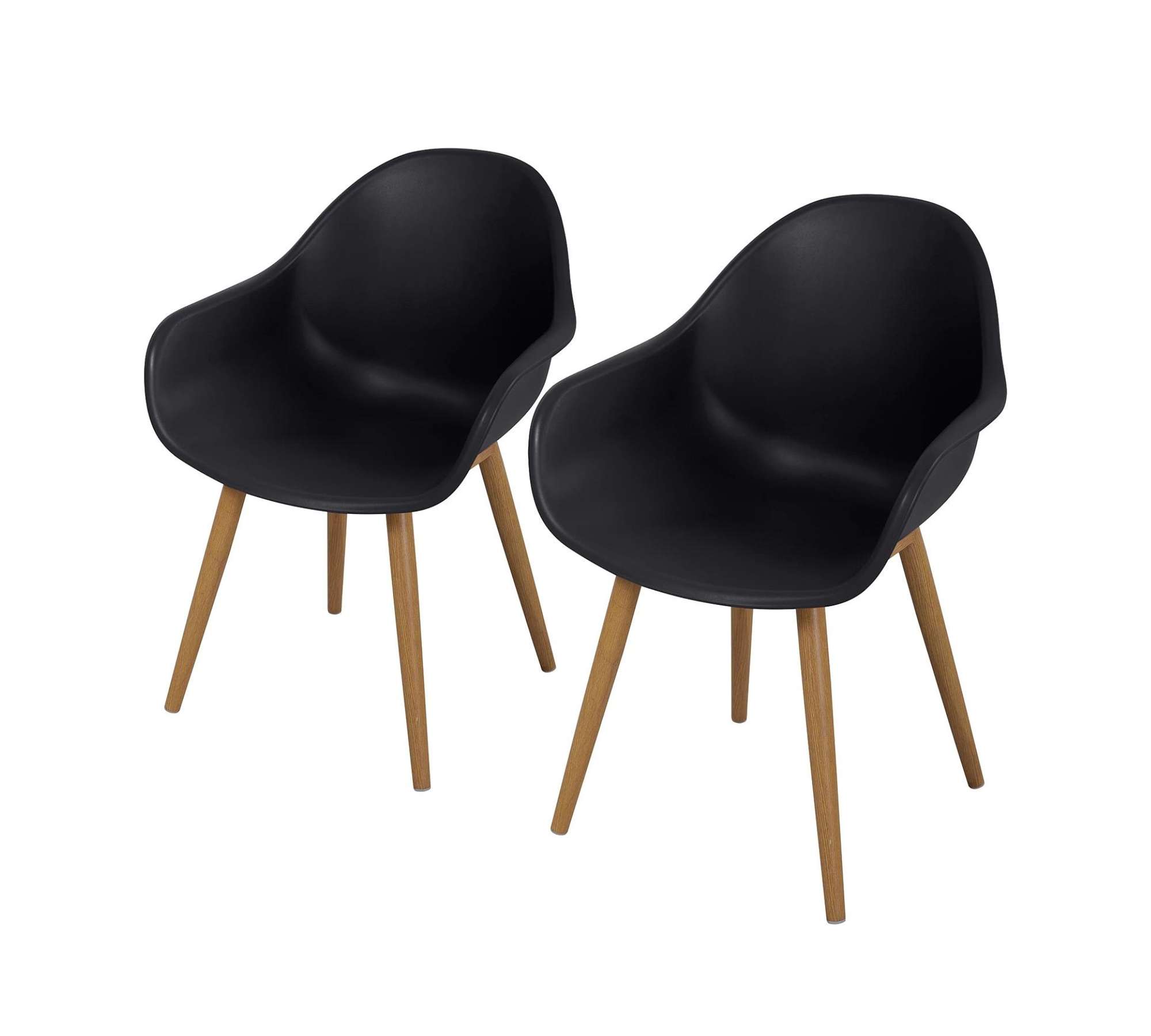 2x Gartenstuhl Metall Kunststoff Schwarz
