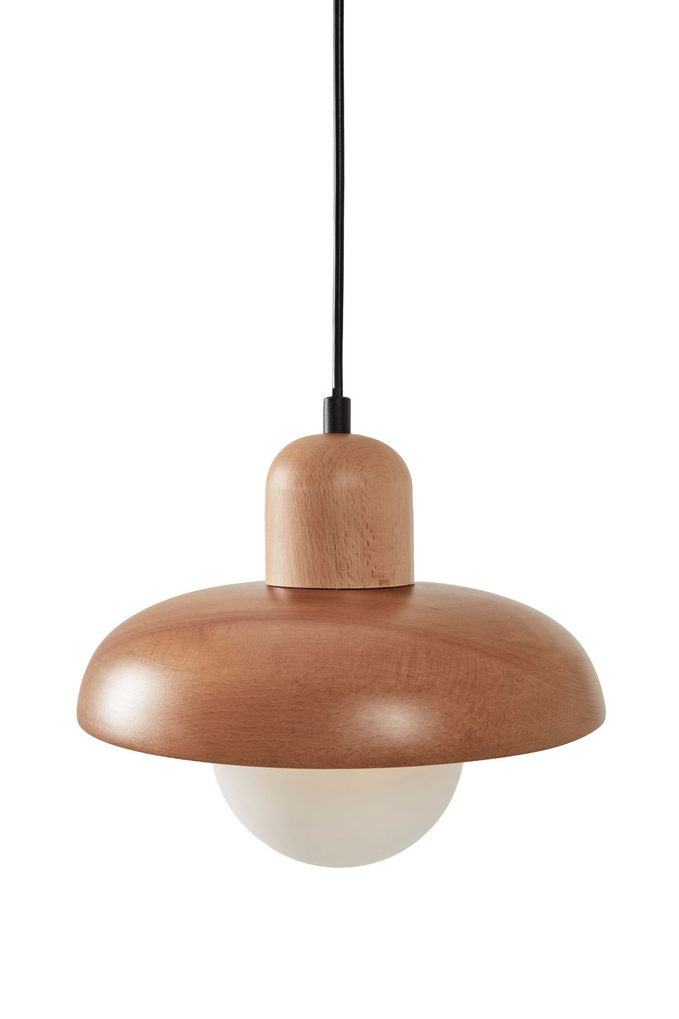Hand Pendant Light Oak Wood Brown