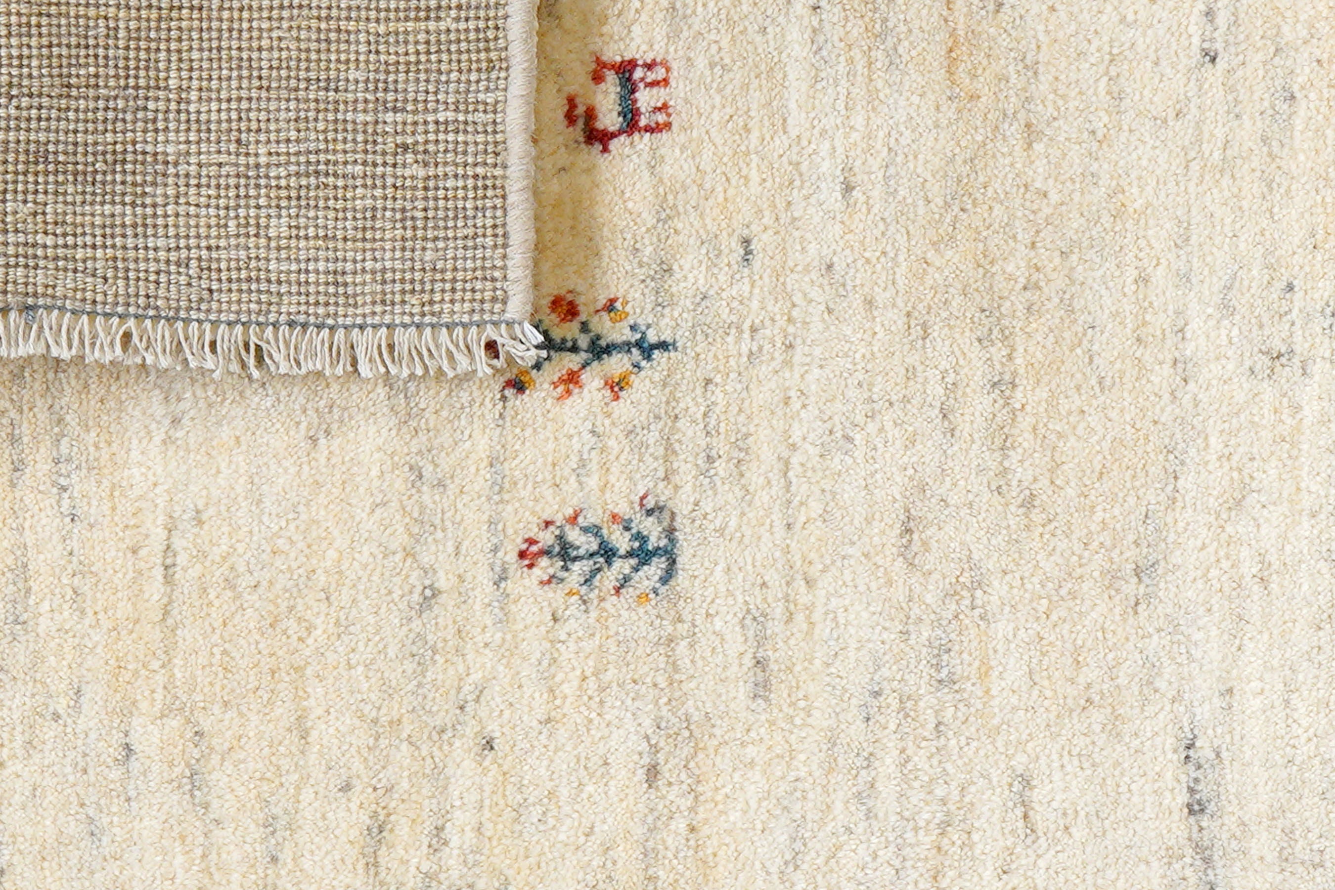 Rizbaf Gabbeh-Teppich Wolle Beige