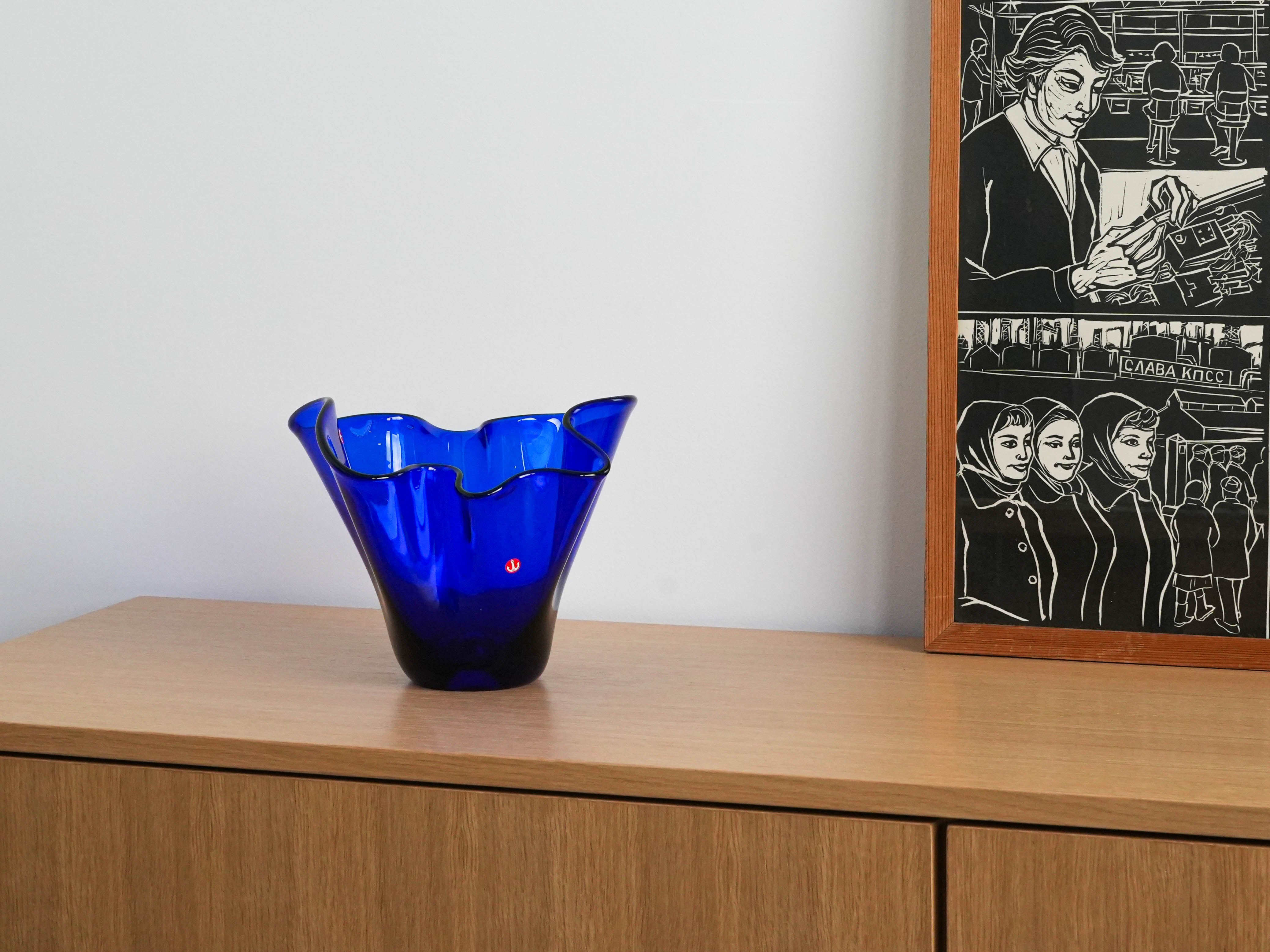 Glass vase Blue