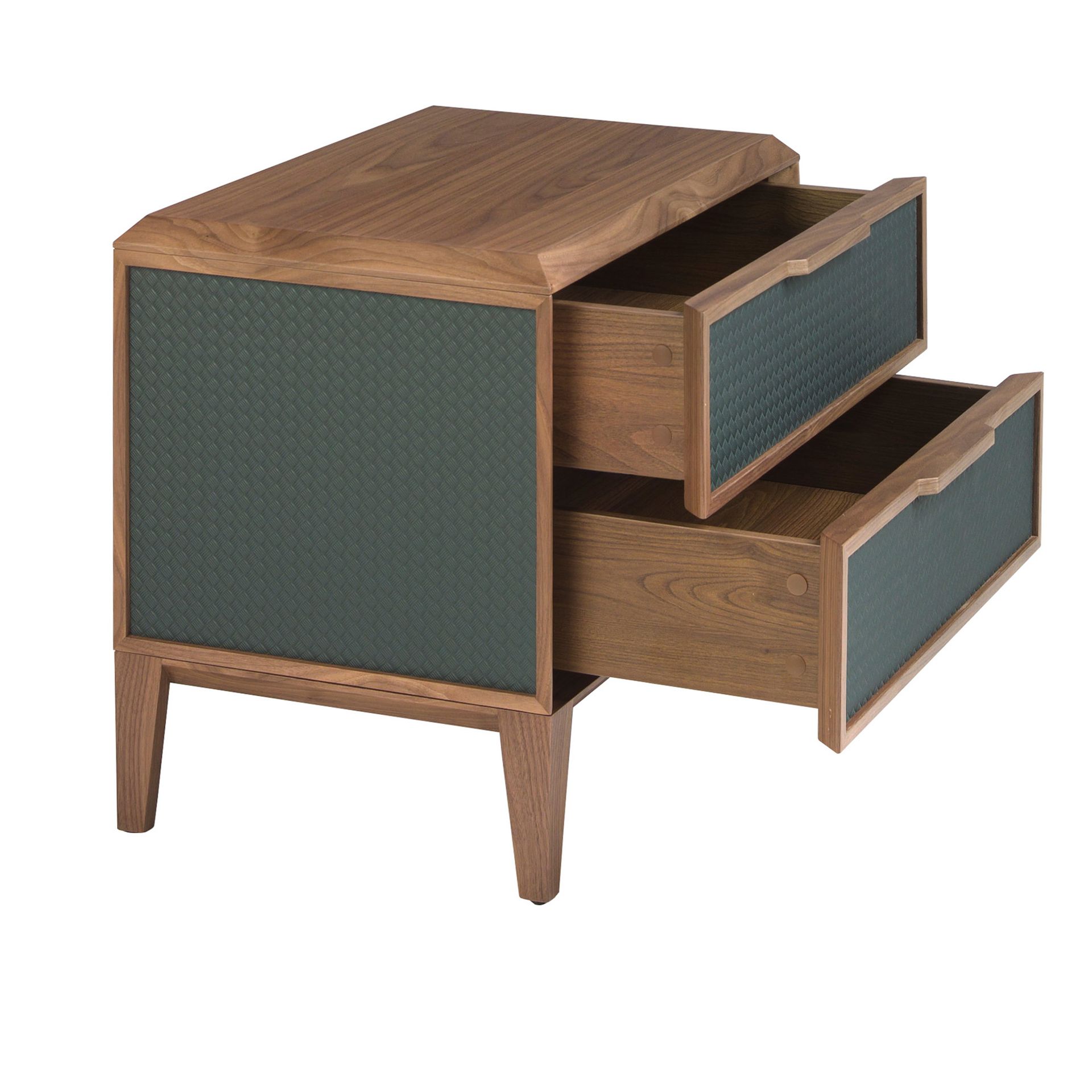 Nightstand walnut veneer Green