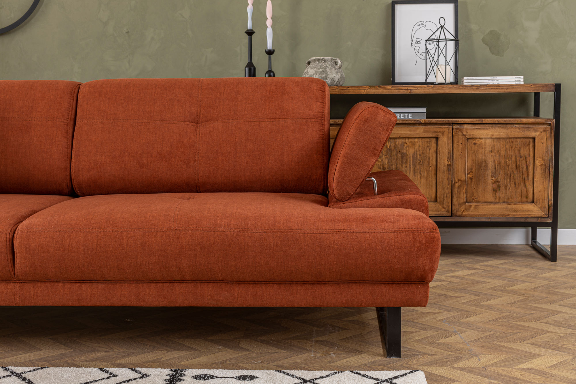 Sofa 3-Sitzer Textil Orange