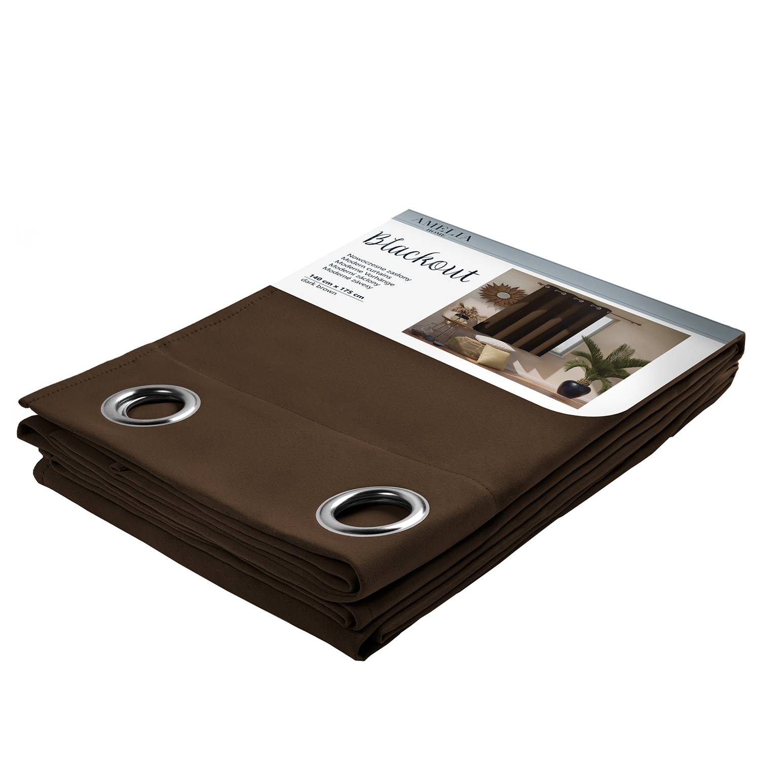 Ösenvorhang Blackout Polyester Braun 140x245cm