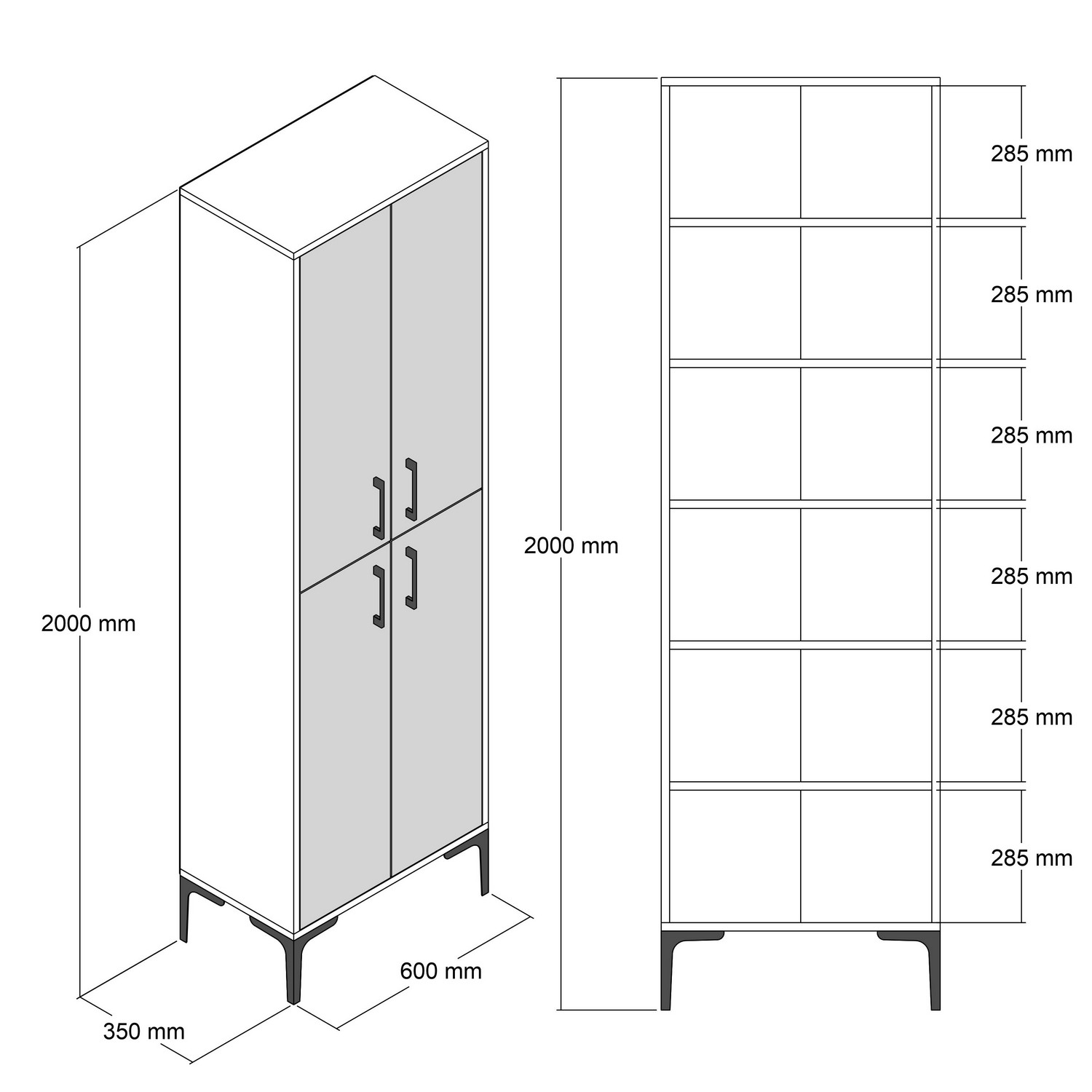 Benta Schrank Walnussbraun Marmoroptik Schwarz