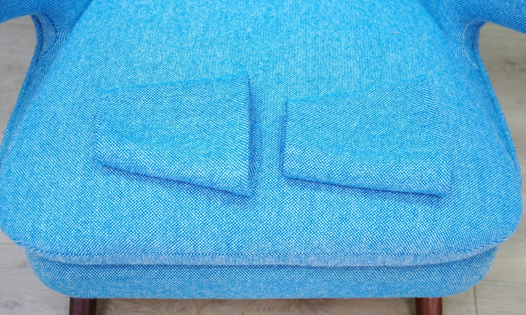 Vintage Armchair Teak Textile Blue 1960s
