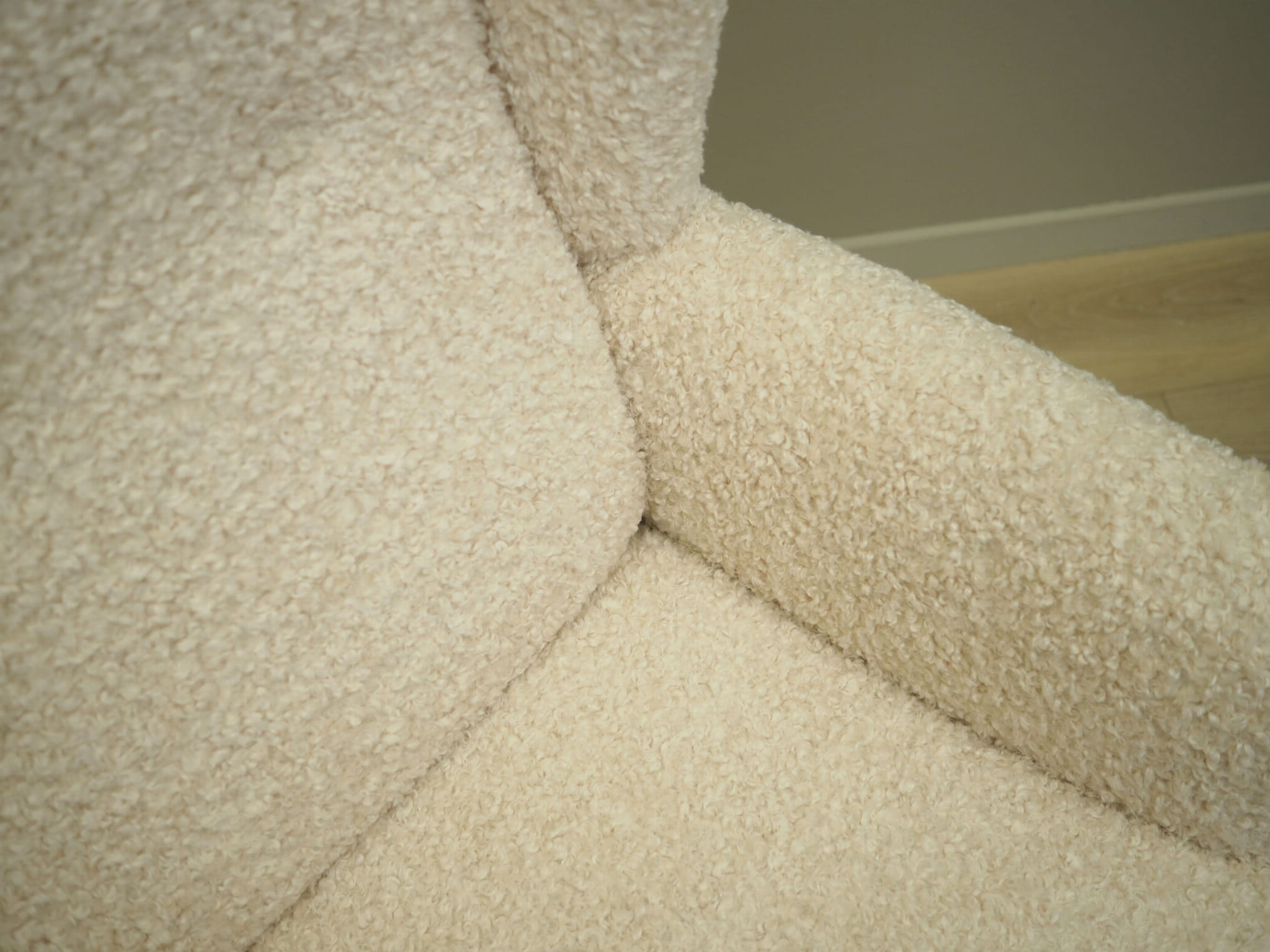 Armchair Textile Wood Cream 1960s