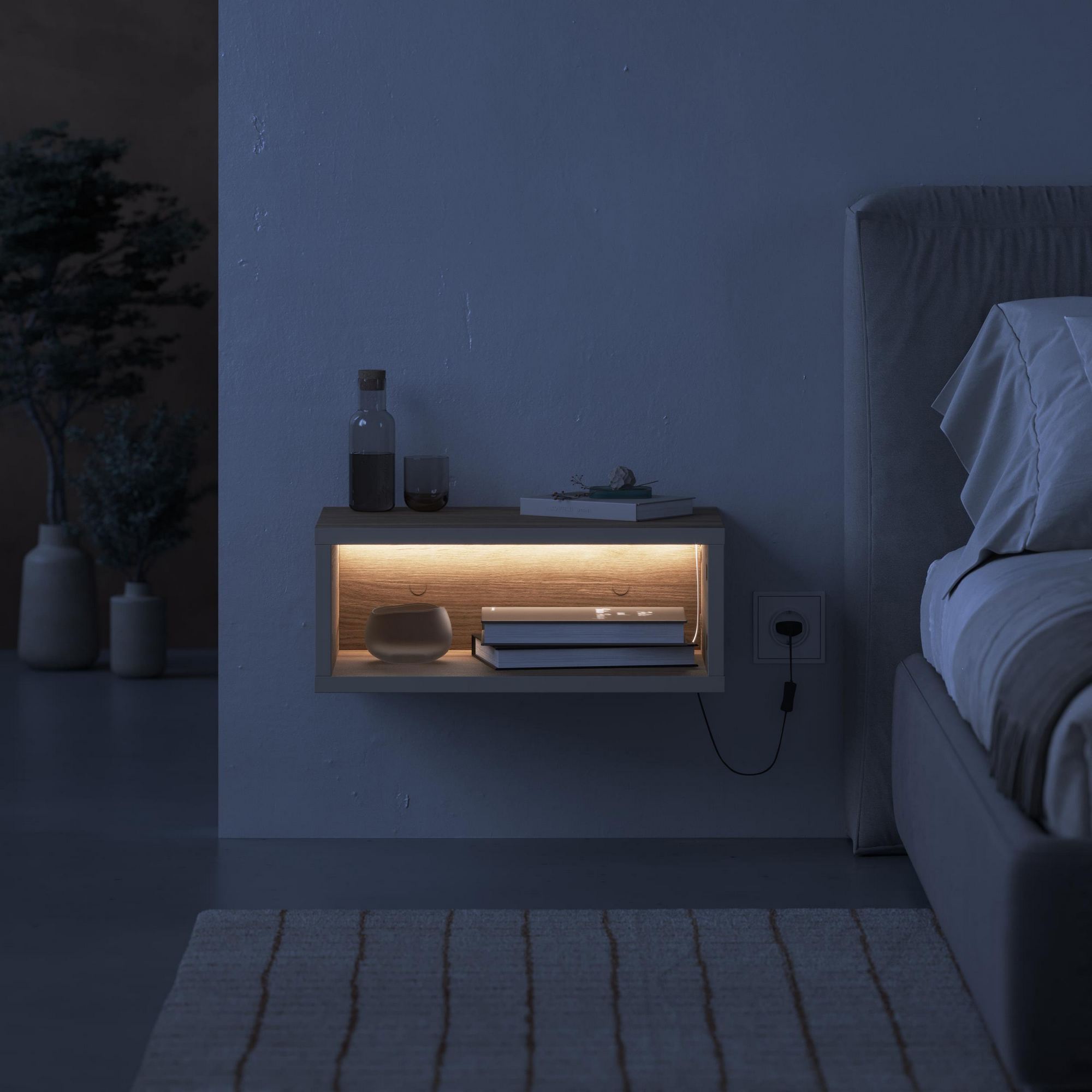 Comodino Brik effetto legno antico