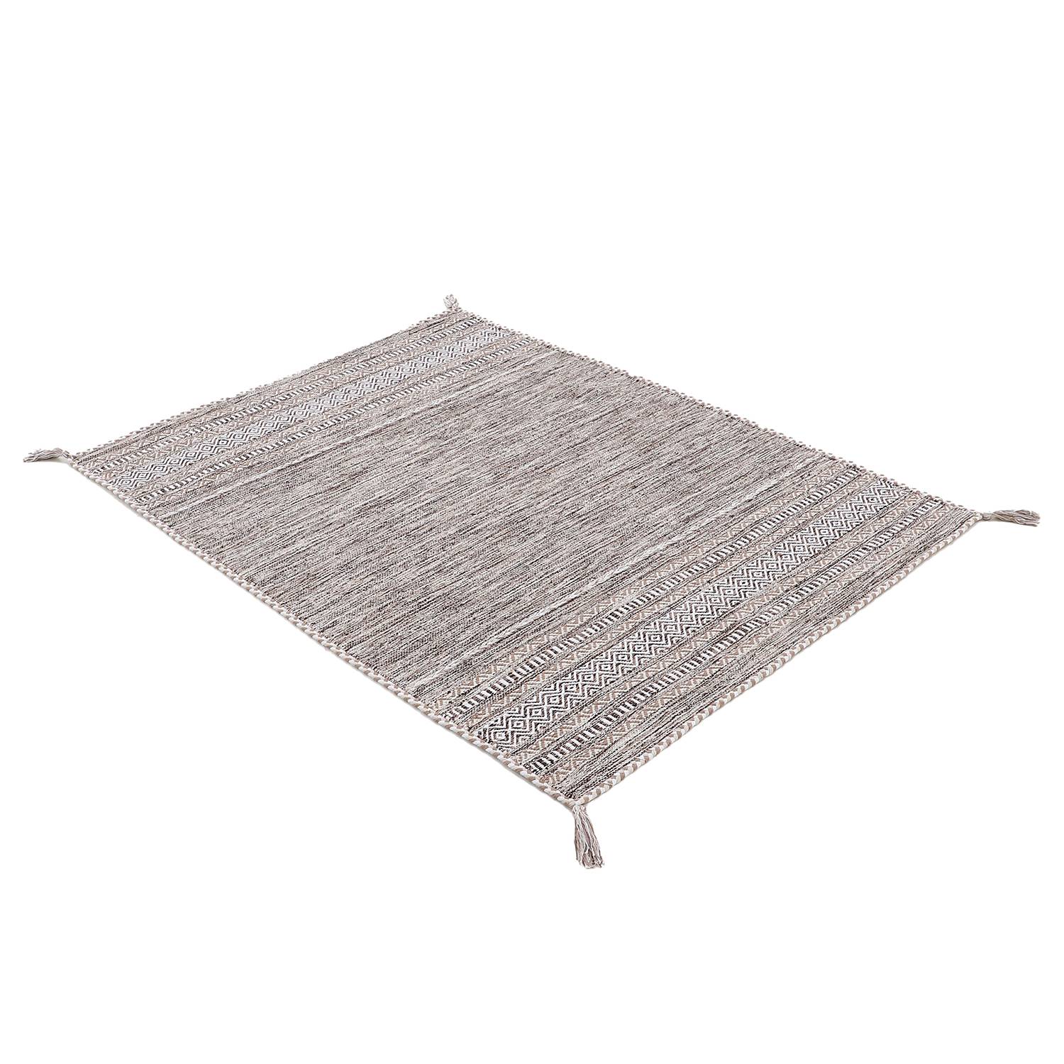 Flachgewebeteppich Kelim Azizi Baumwolle Beige 80 x 150 cm