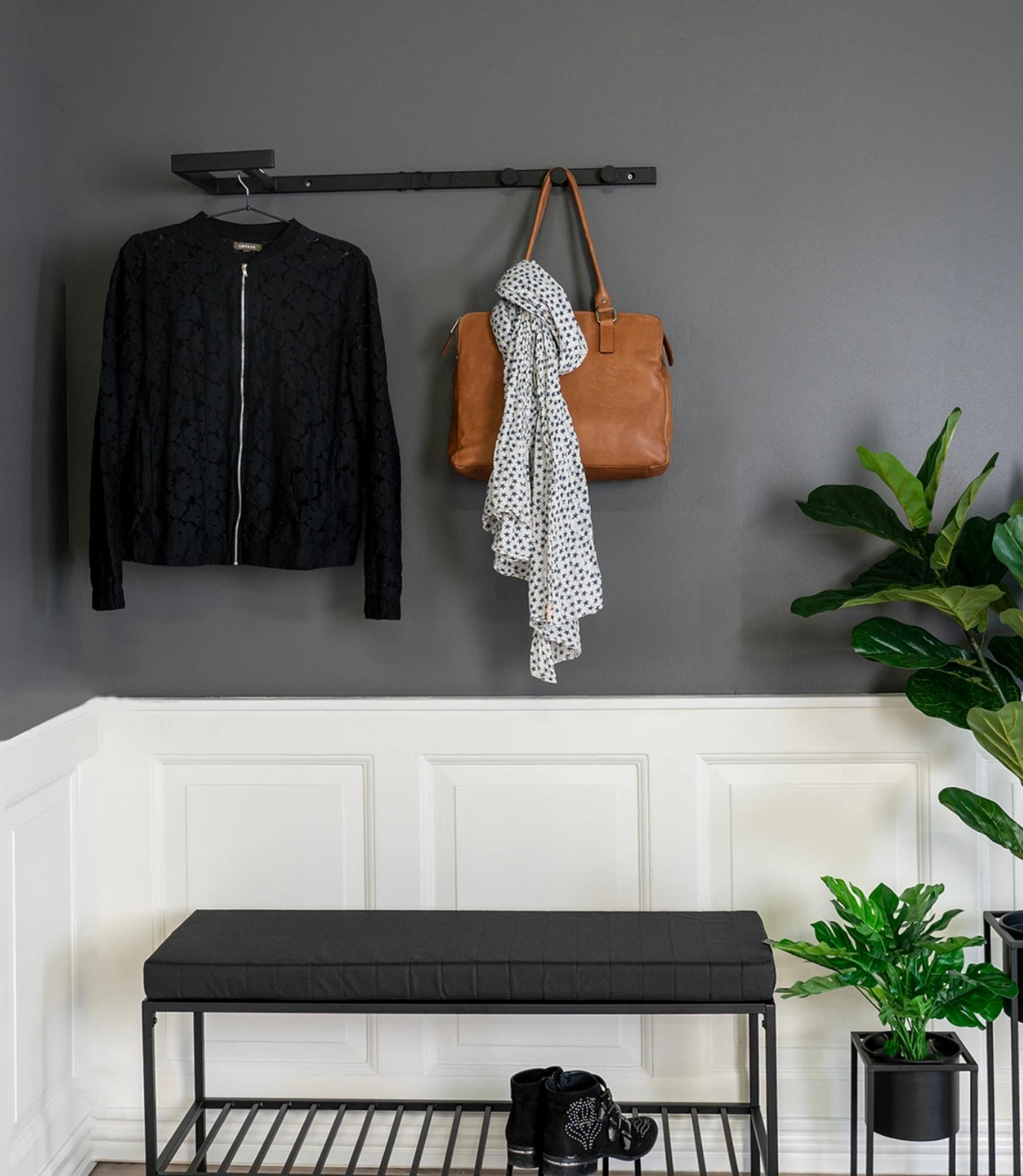 Wandgarderobe Metall Schwarz