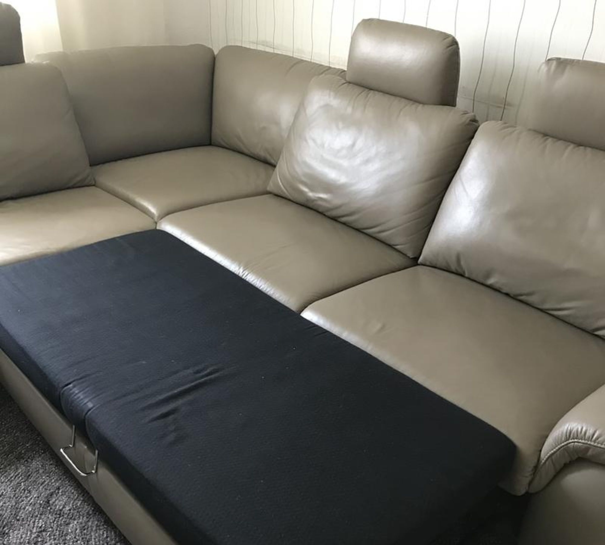 Cava Schlafsofa Récamiere Links Leder Torro Artischocke