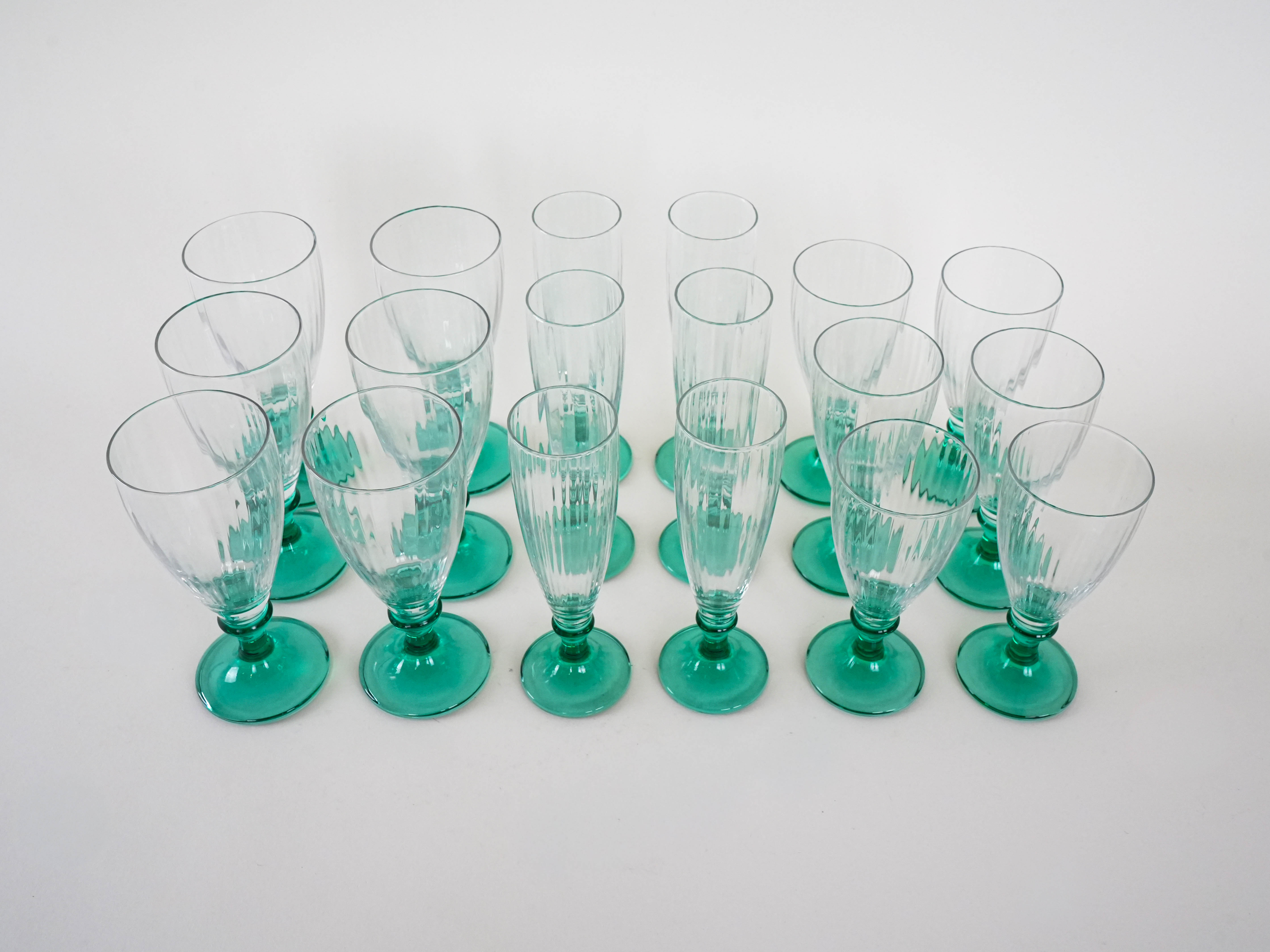 Wine and champagne glass set 1970s