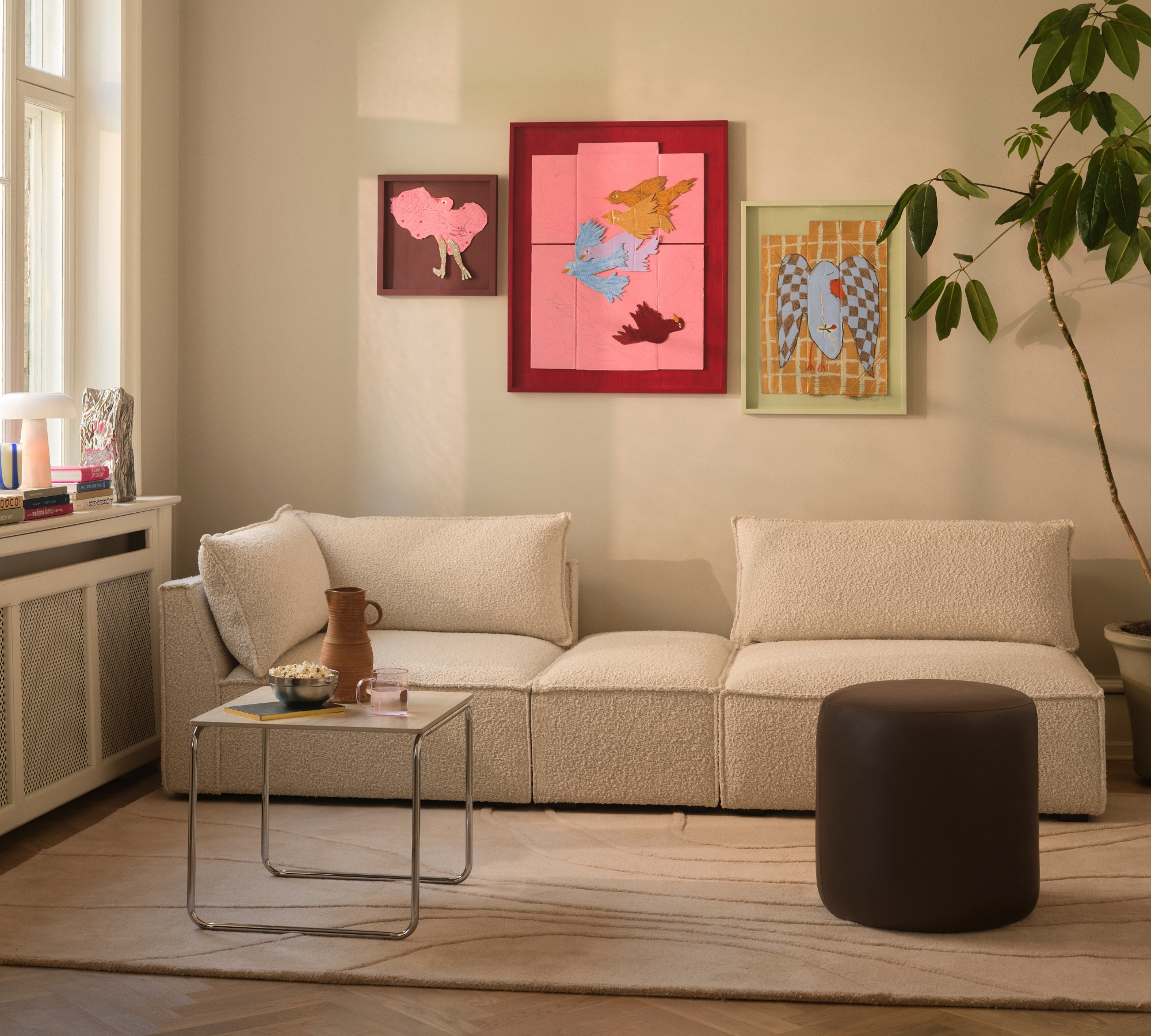 Daphne 1-Sitzer Eckmodul Links Lux Vintage Rosa