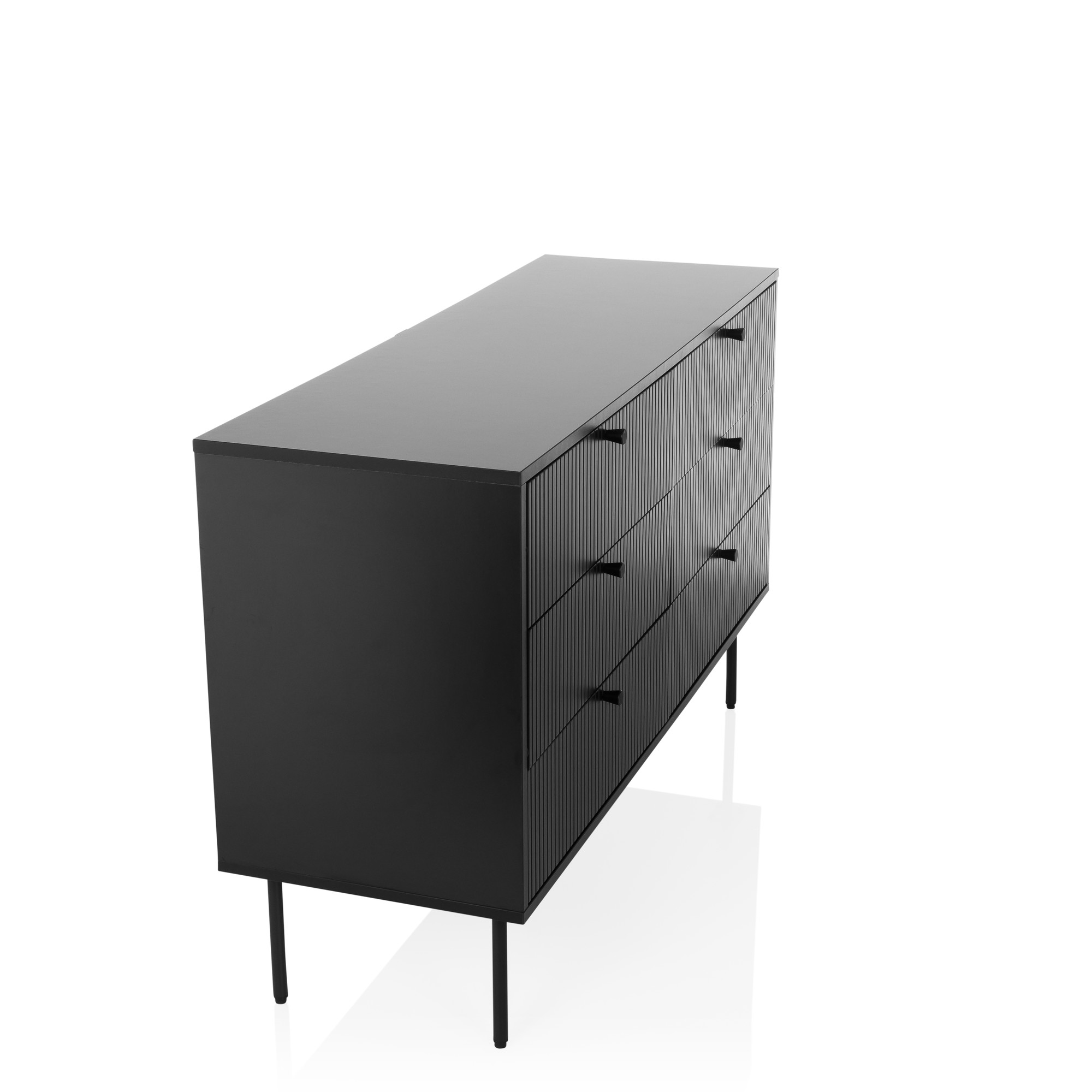 Karby S Sideboard mit 6 Schubladen Schwarz