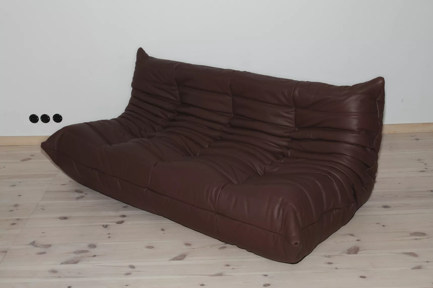 Togo Sofa 3-Sitzer Madras-Leder Braun