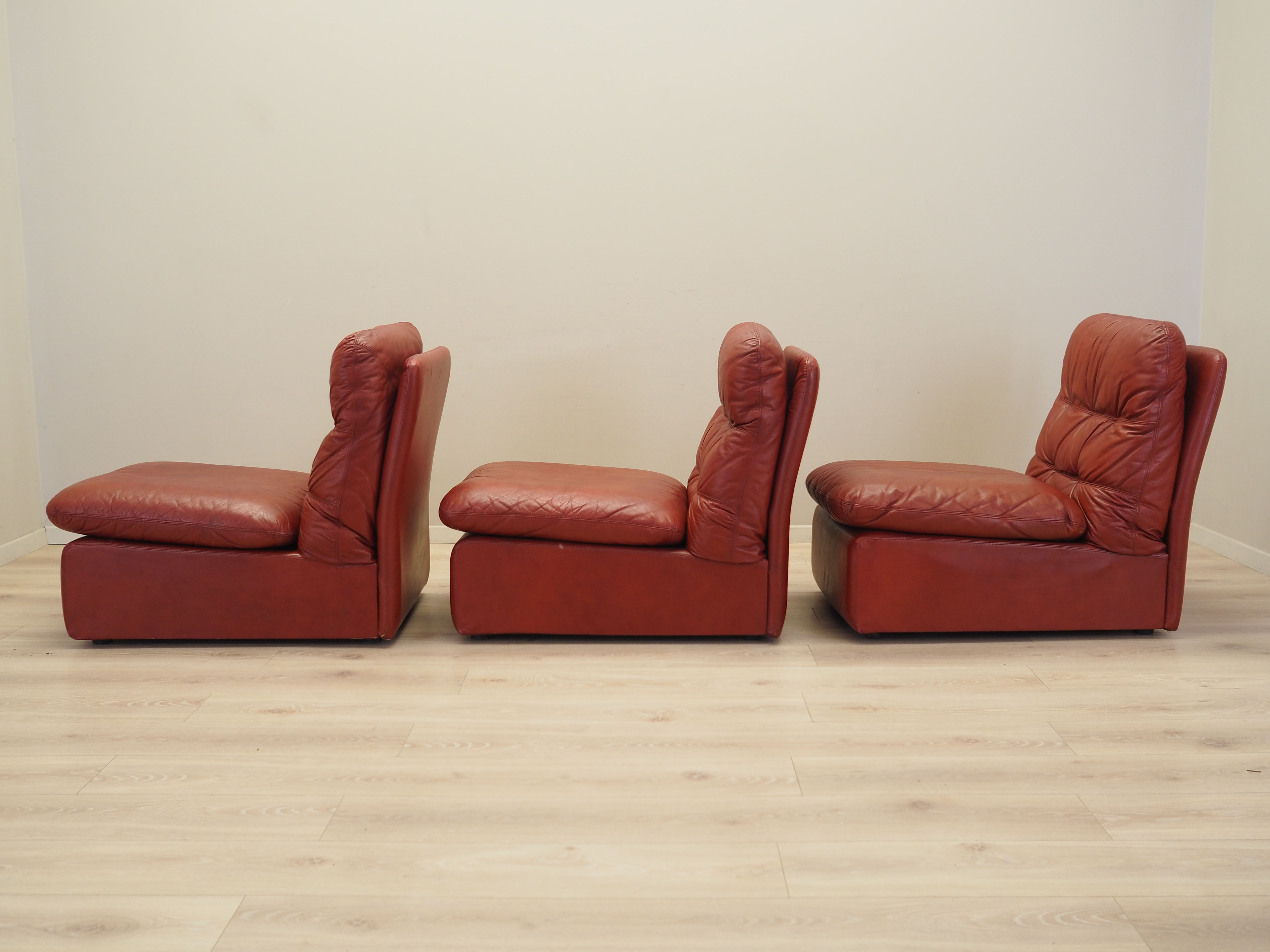 Modulares Sofa Leder Braun 1960er Jahre