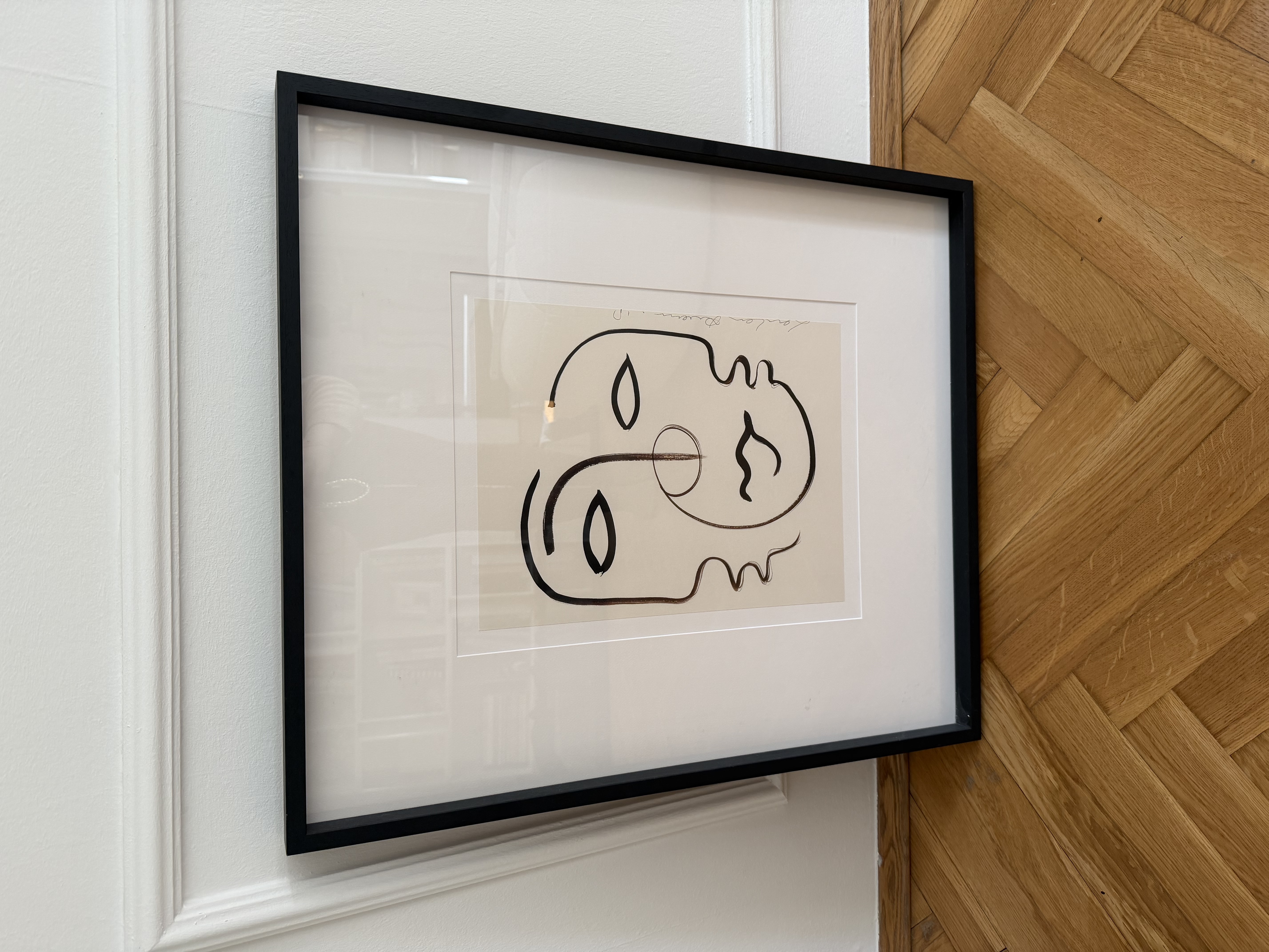 Kunstdruck Holz Papier Schwarz