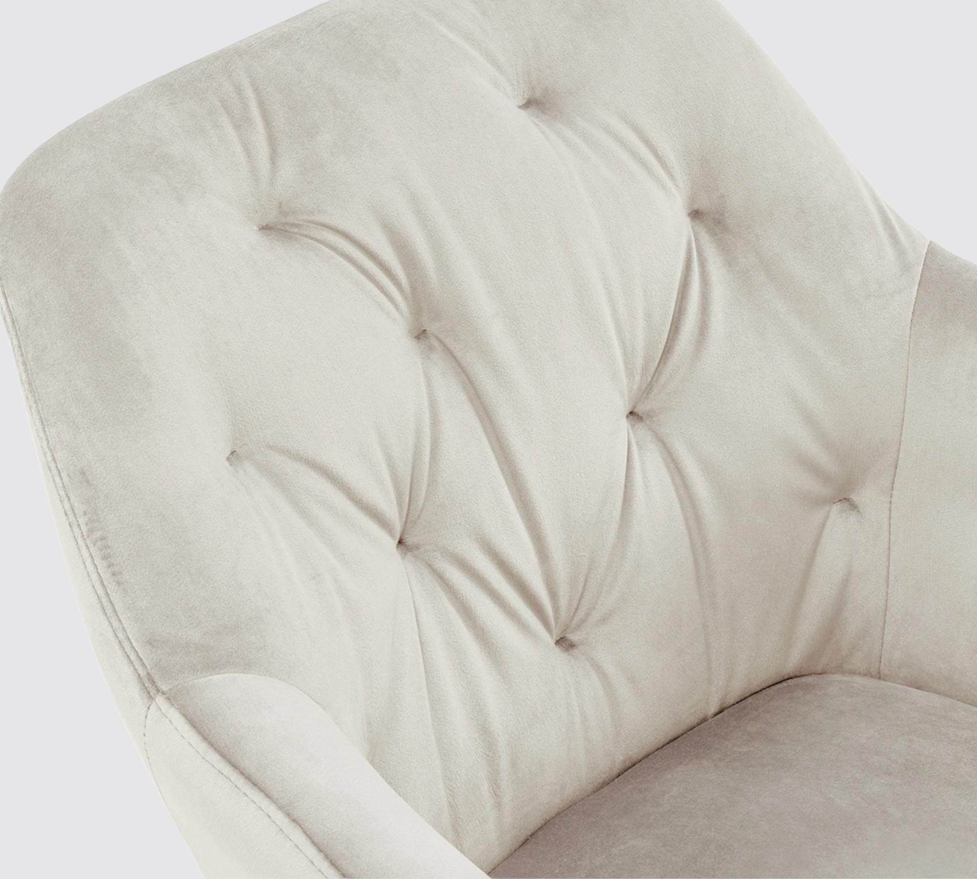 Armlehnstuhl Samt Creme