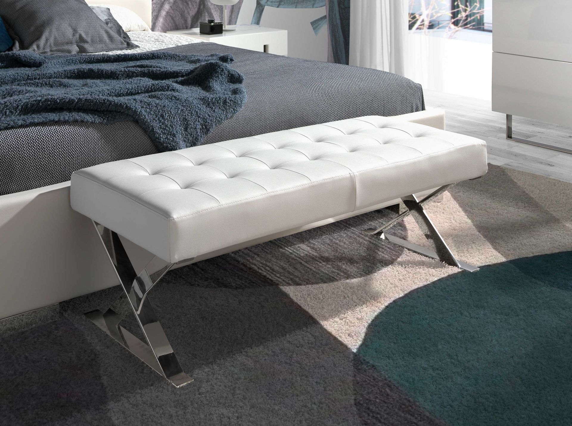 Panca ecopelle bianca