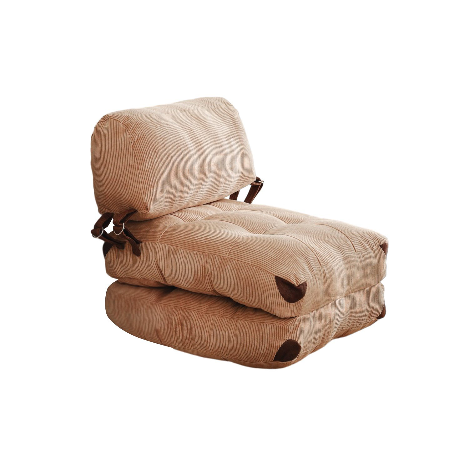 Fold Kadife Schlafsofa 1-Sitzer Camel