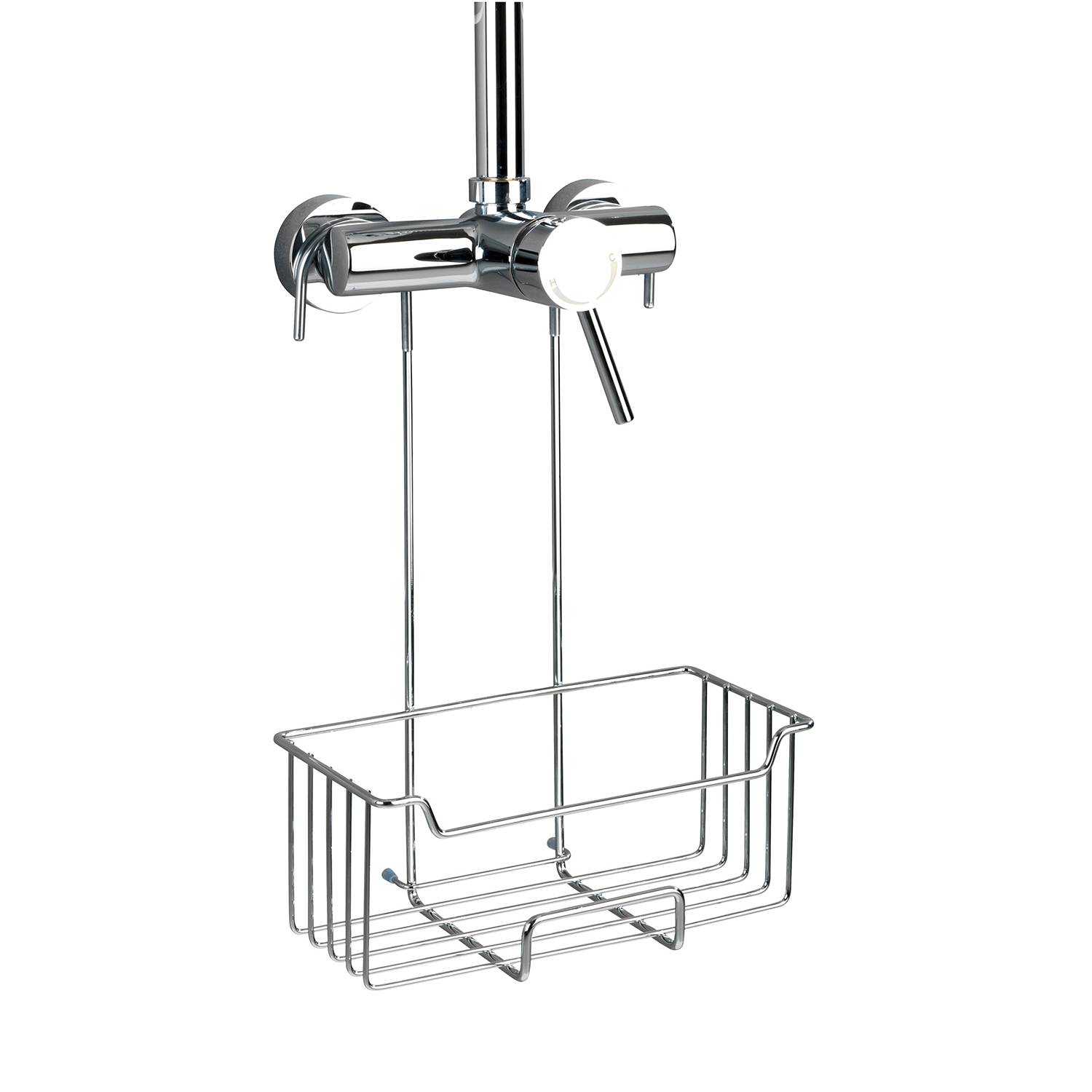 Thermostat-Dusch-Caddy Milo Edelstahl Silber Transparent