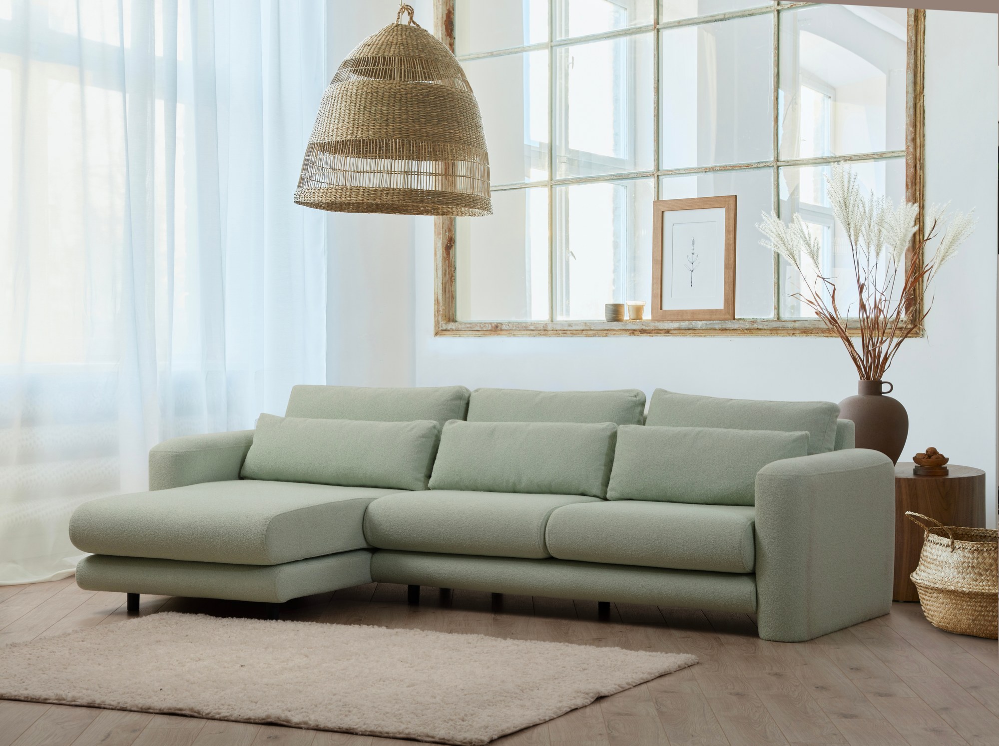 Lily Corner Sofa Left Green