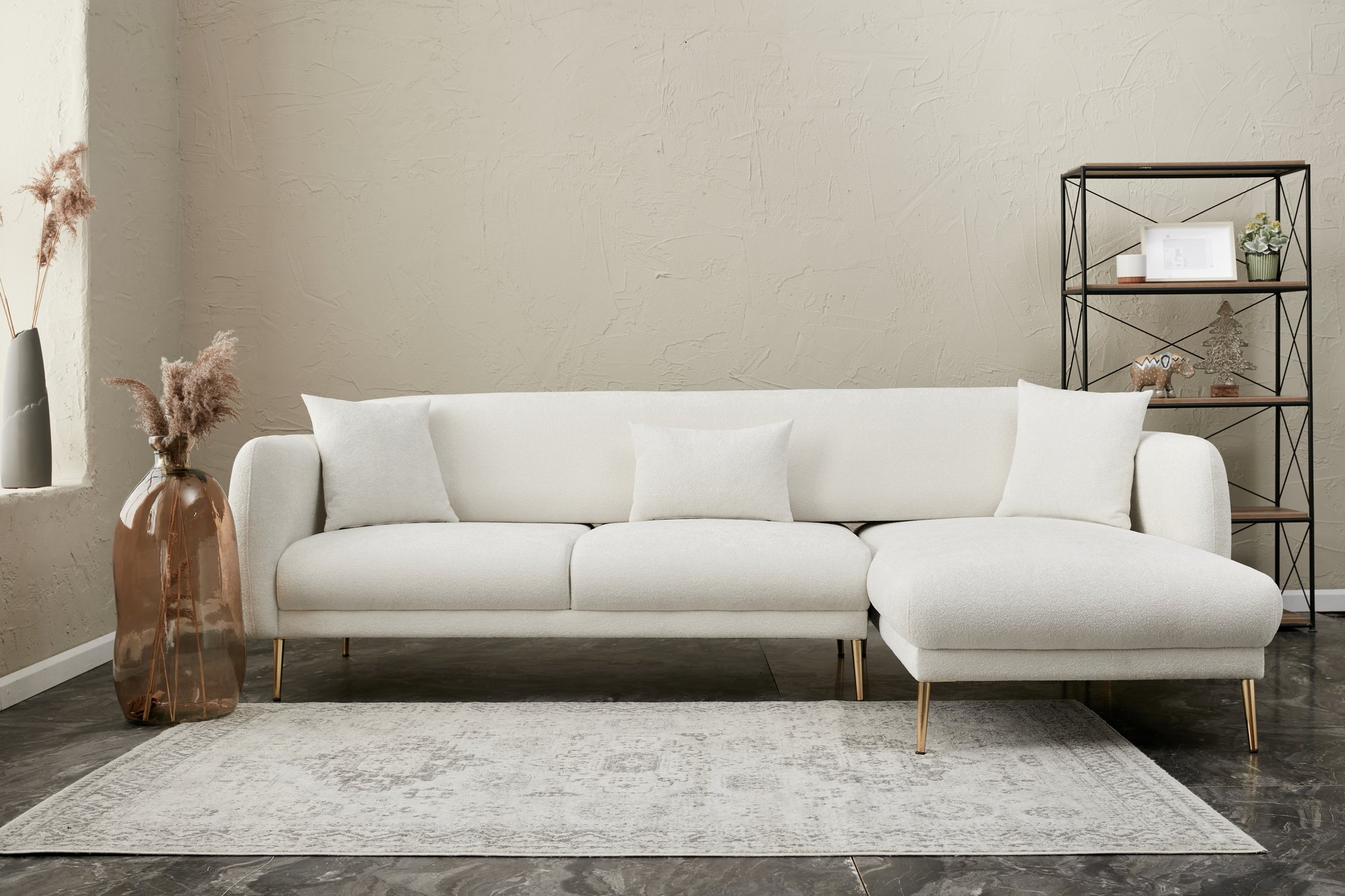 Simena Sofa Récamiere Rechts Creme