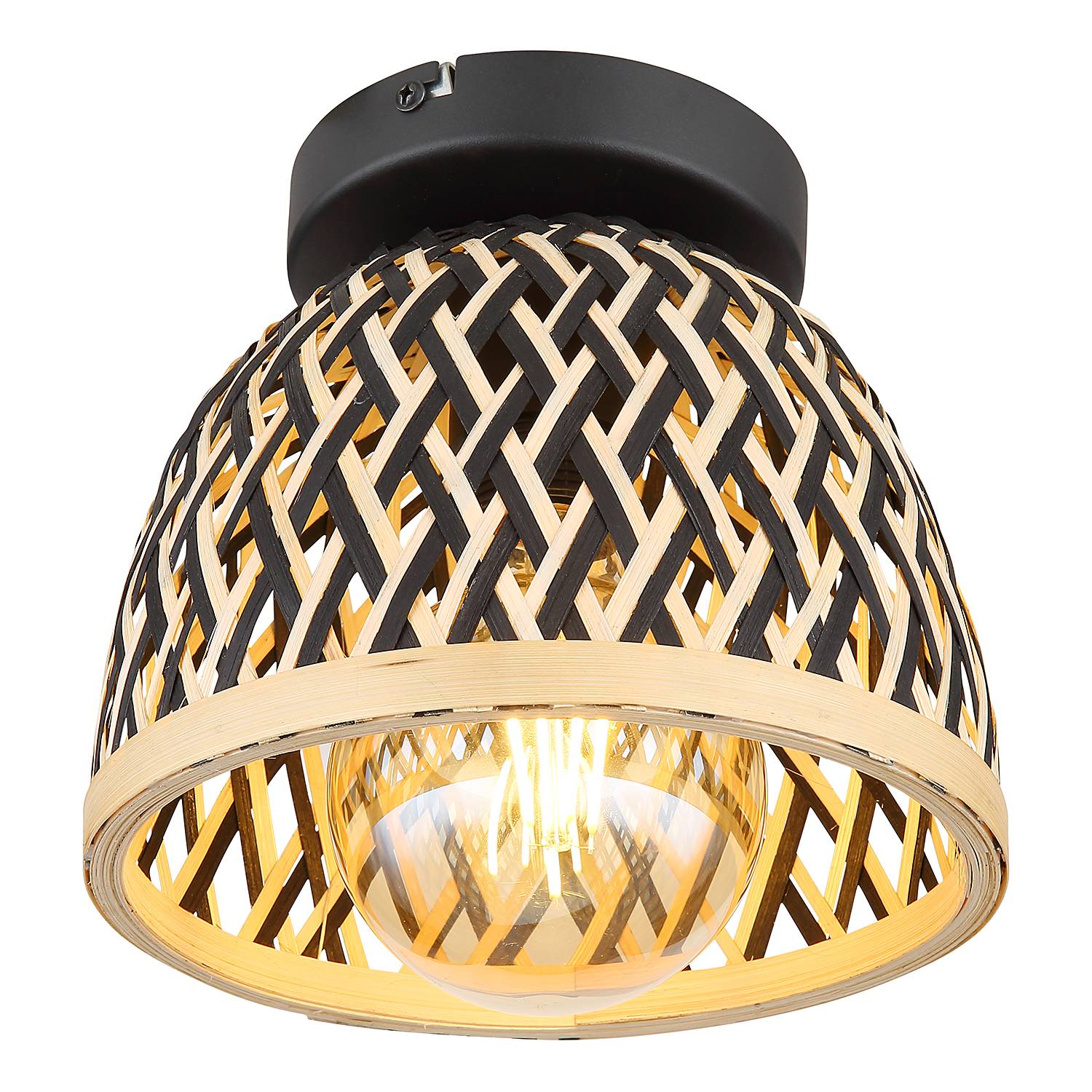 Colly Deckenleuchte Eisen Bambus 1-flammig 20 cm