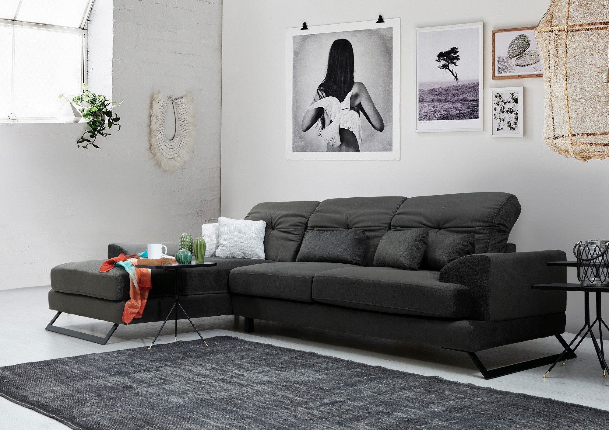 Frido Links Corner Sofa Anthracite
