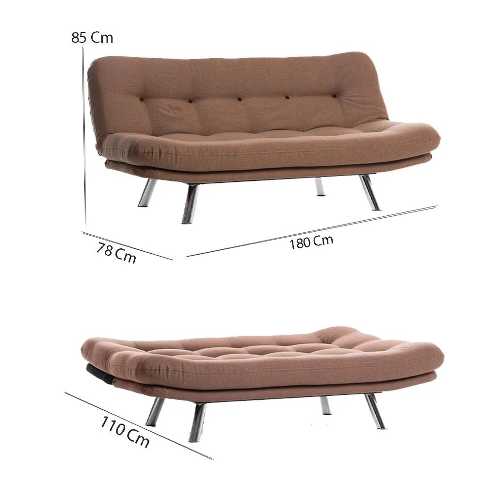 Misa Small Schlafsofa 3-Sitzer Hellbraun