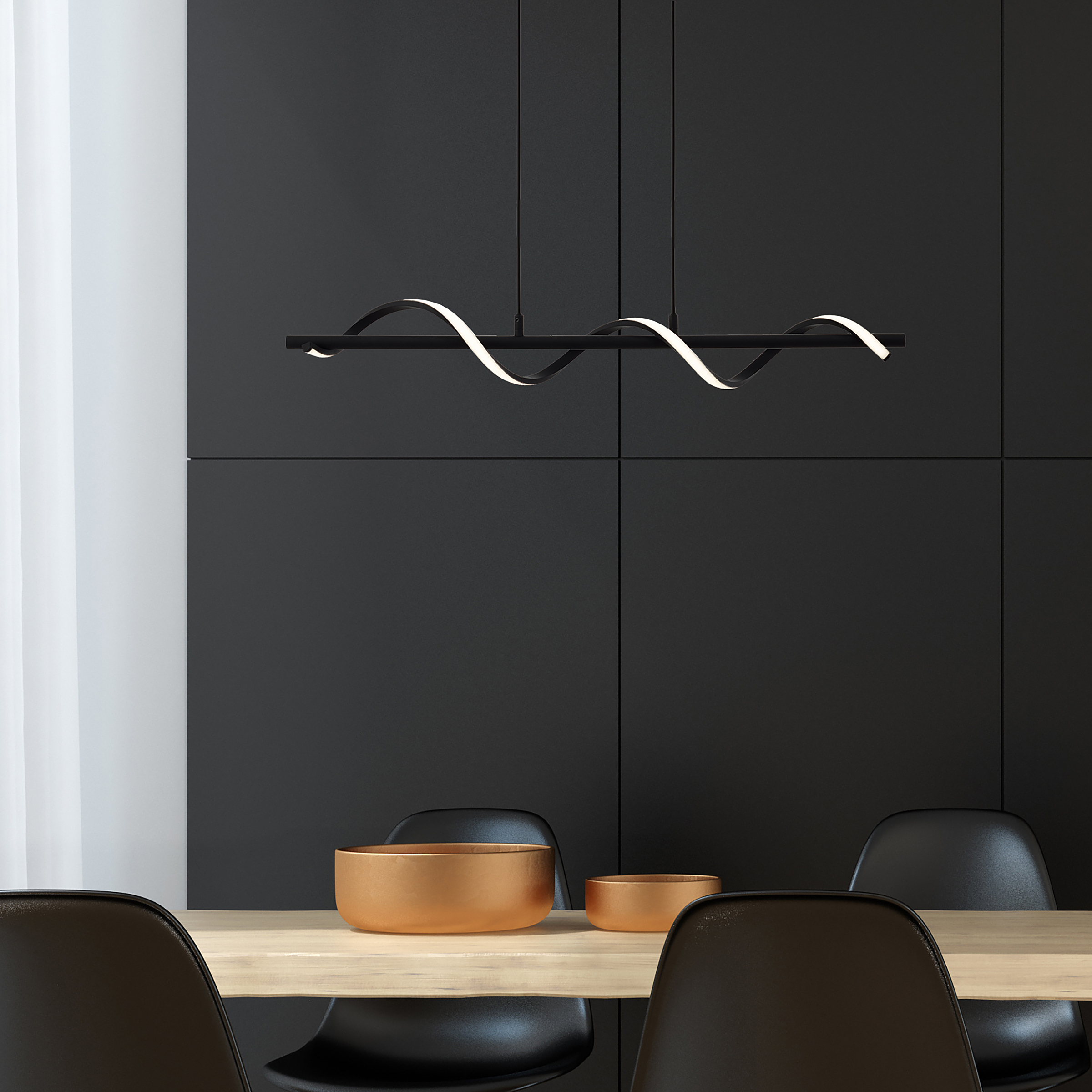 1-Flammig Eunice LED-Pendelleuchte Silikon Stahl