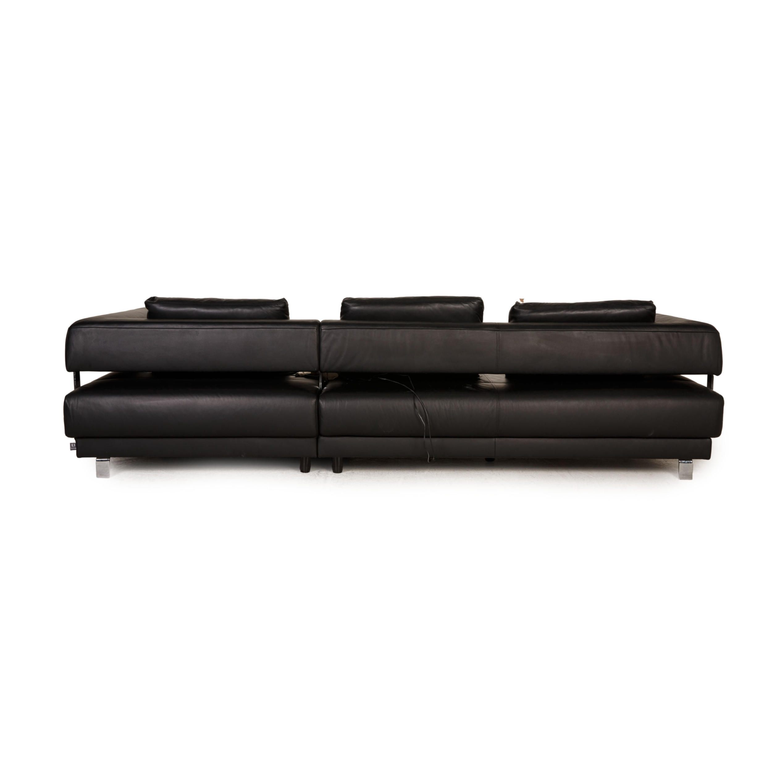 Face Ecksofa Leder Schwarz