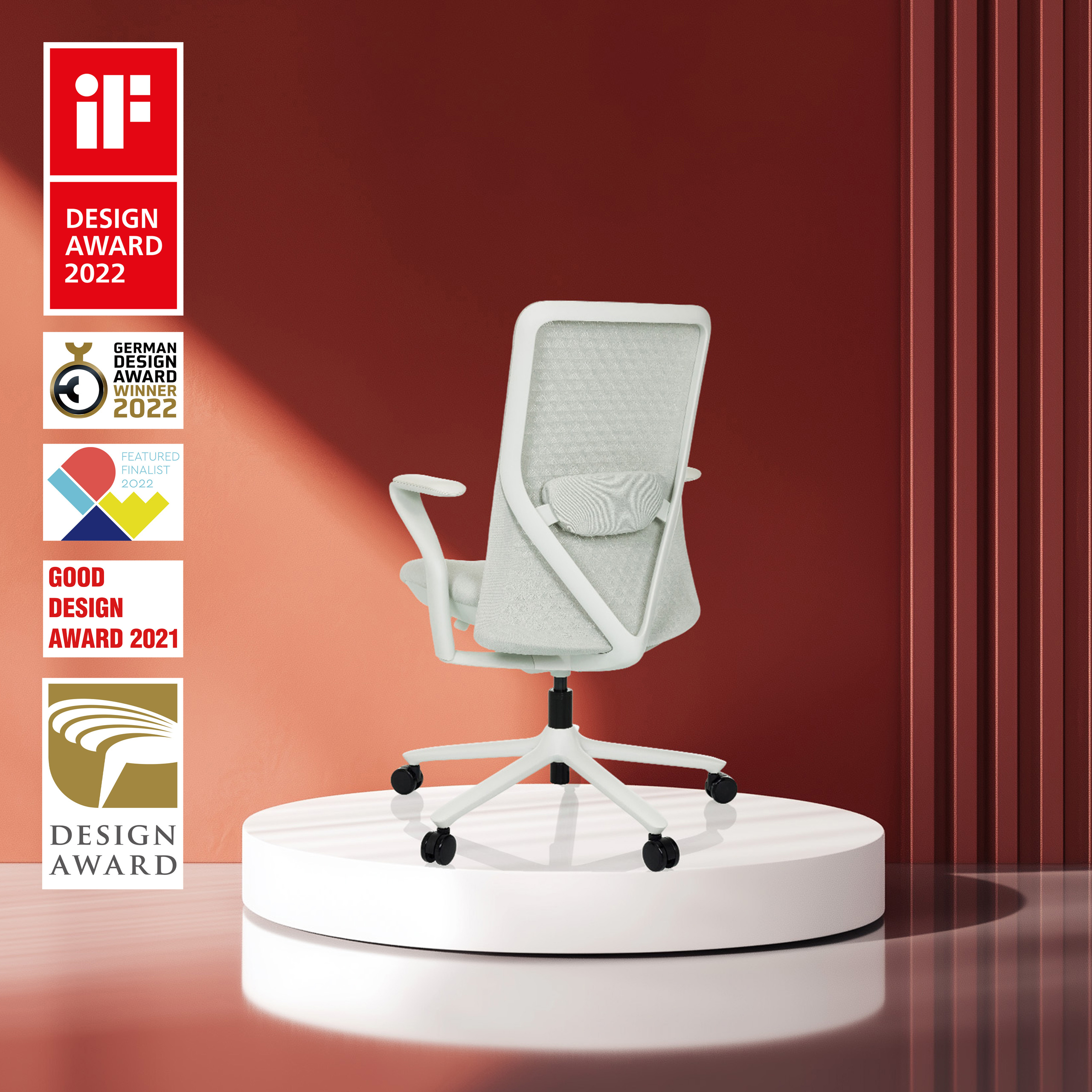 VERVIO Bürostuhl Netzstoff Hellgrau