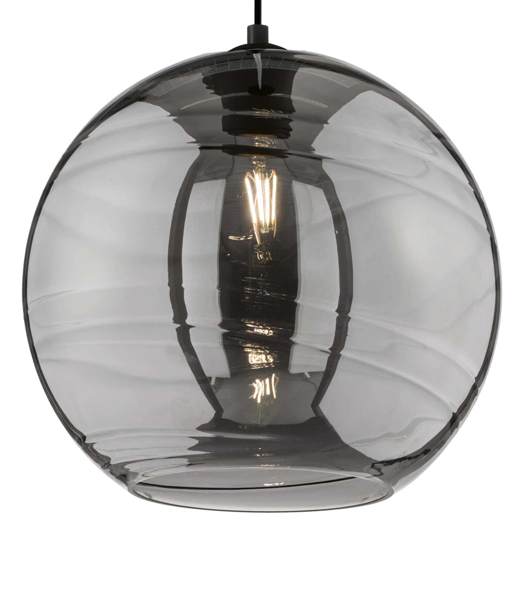 Pendant lamp Opie II 1-light smoked glass metal