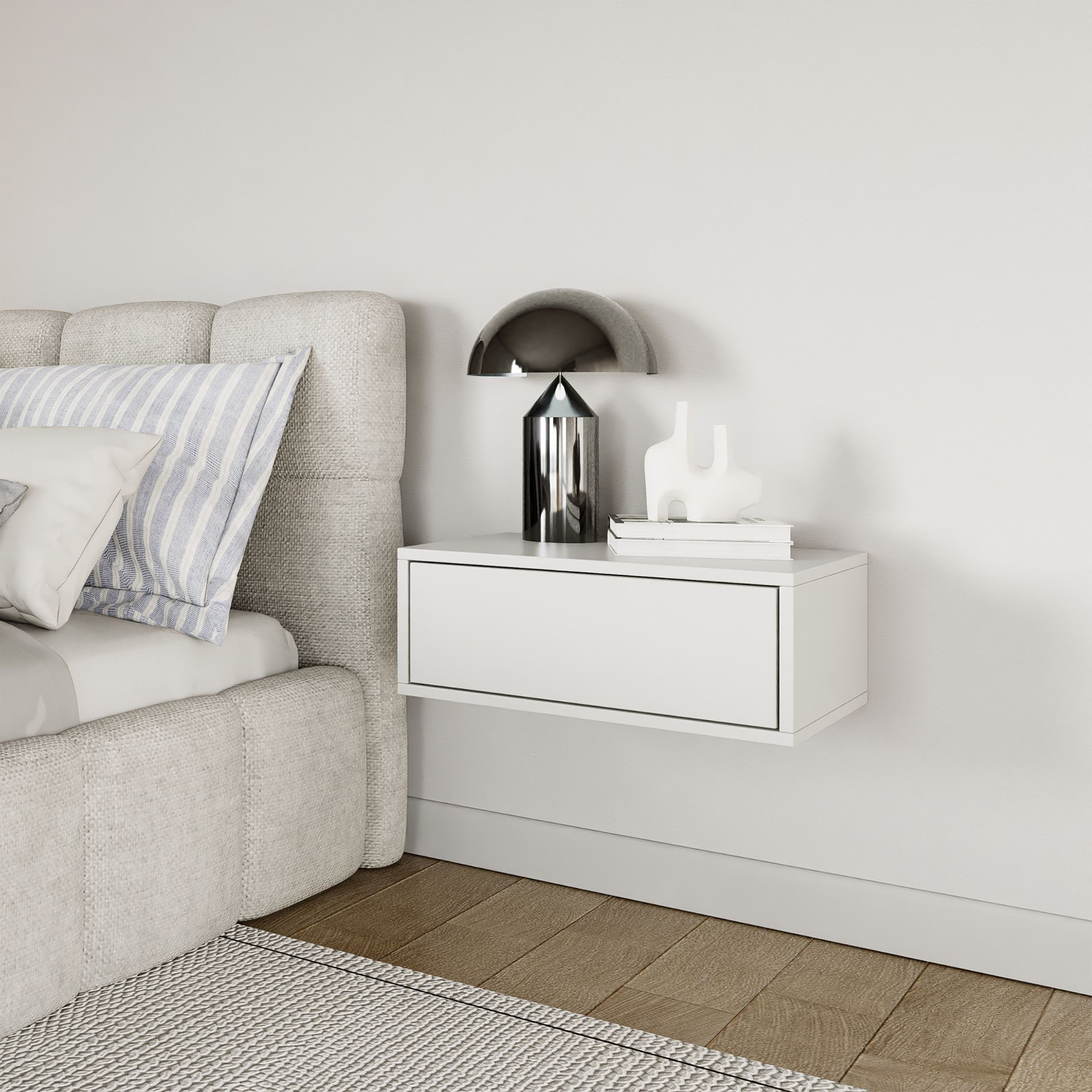 Floating Nightstand Framme White 20 cm