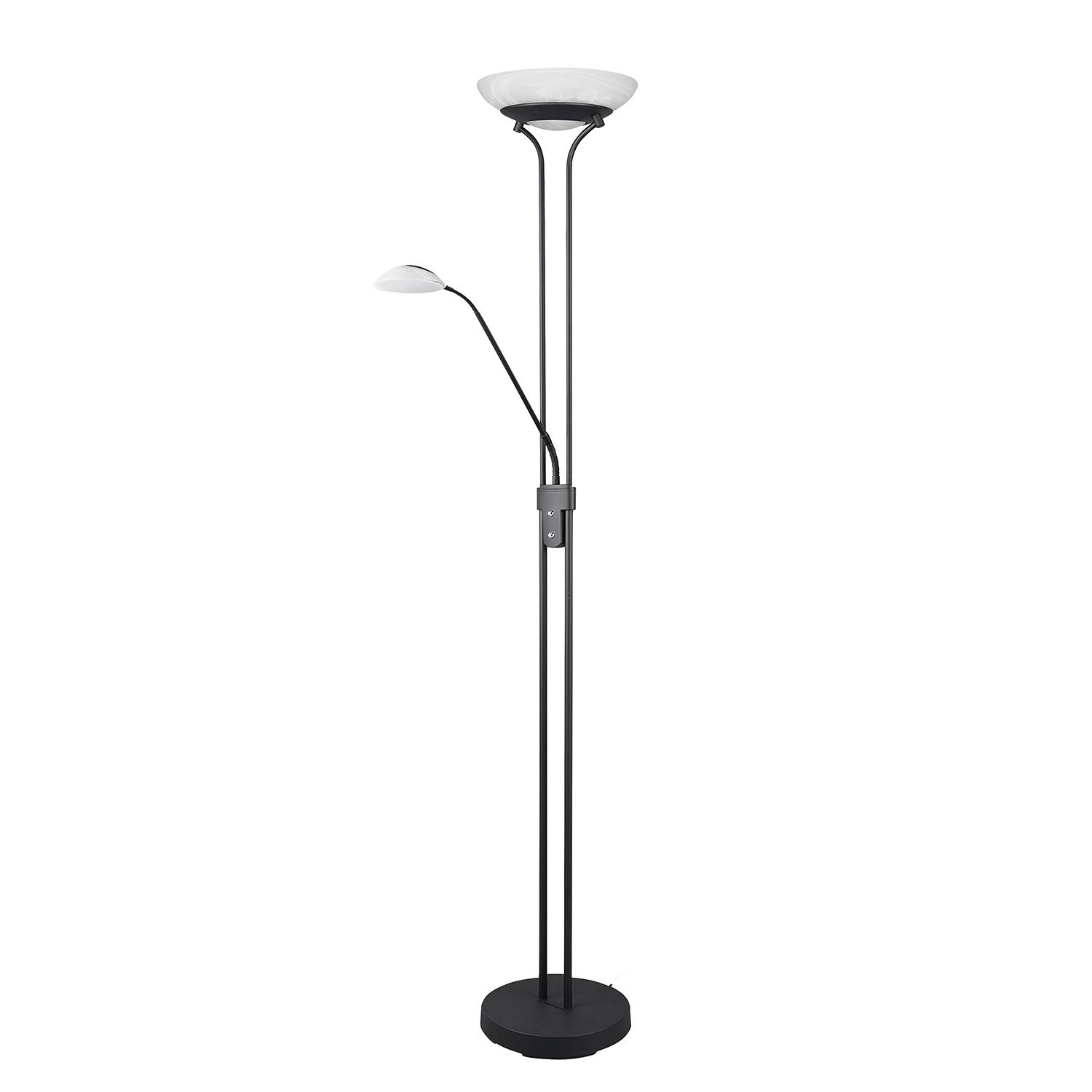 LED-Stehleuchte Orson Glas Aluminium Schwarz