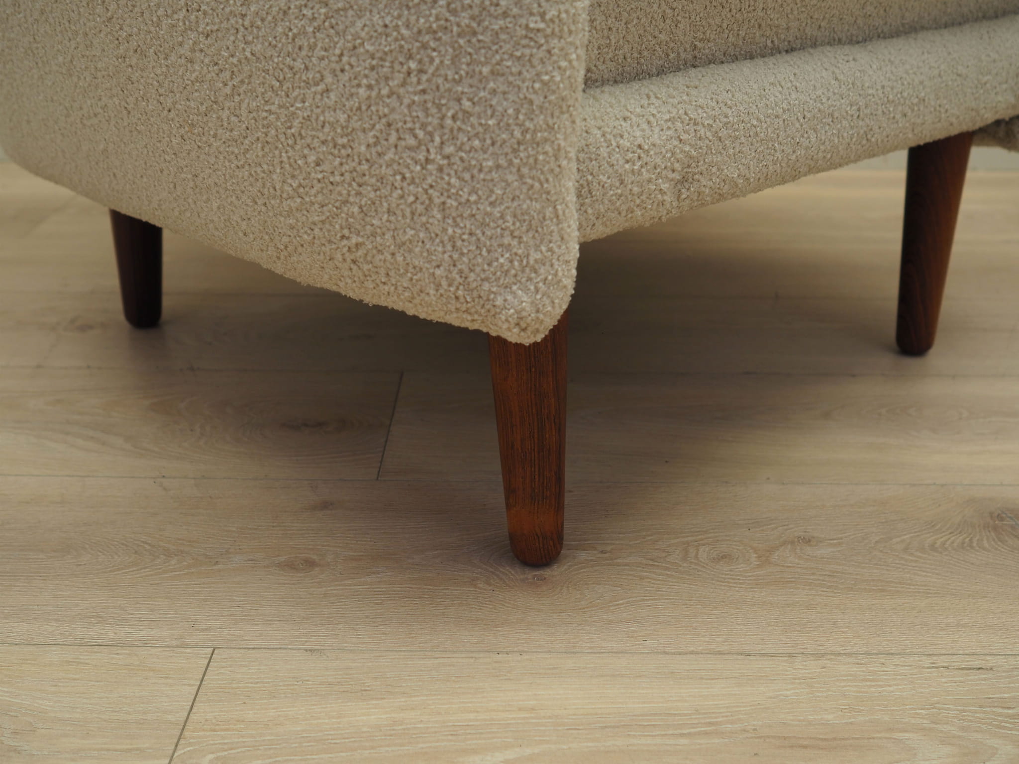 Sessel Textil Holz Creme 1970er Jahre